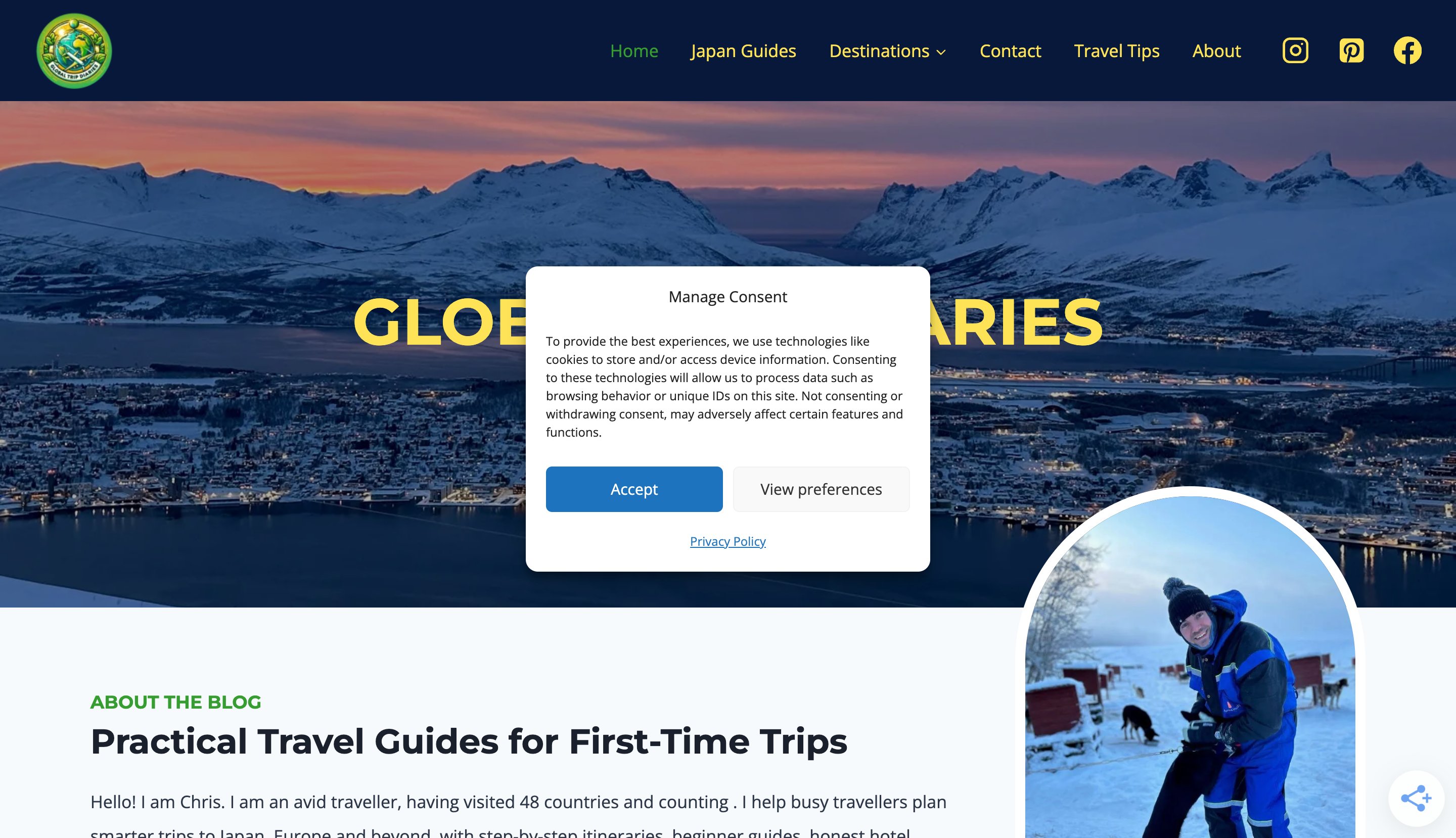 Globaltripdiaries content programmatic SEO template - 21 monthly traffic