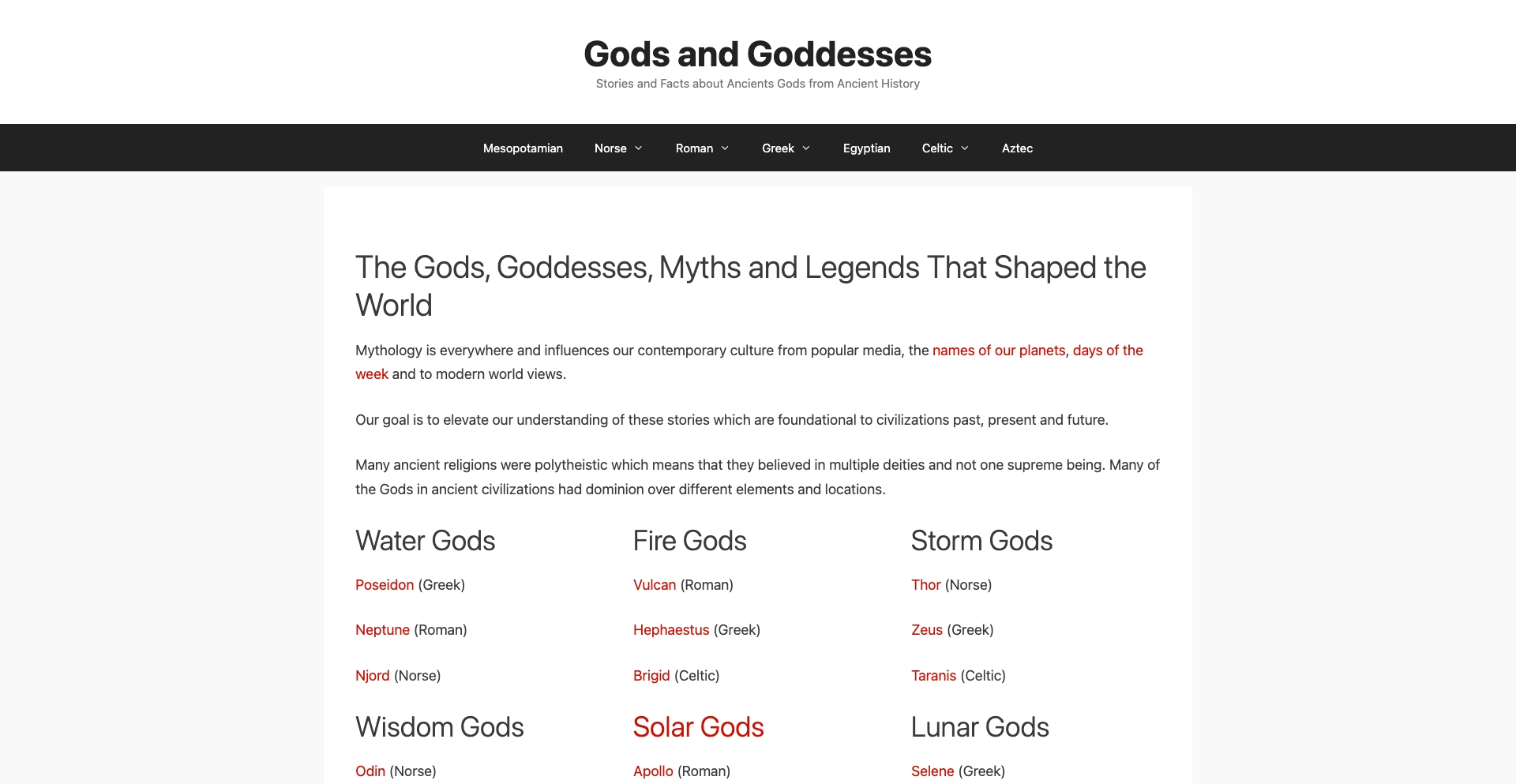 Facts about Ancient Mythical Civilizations entity-database programmatic SEO template - 22 monthly traffic