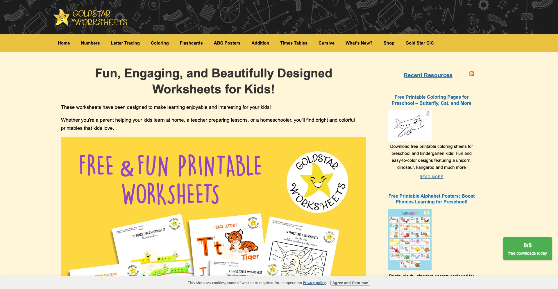 Goldstarworksheets content programmatic SEO template - 3371 monthly traffic