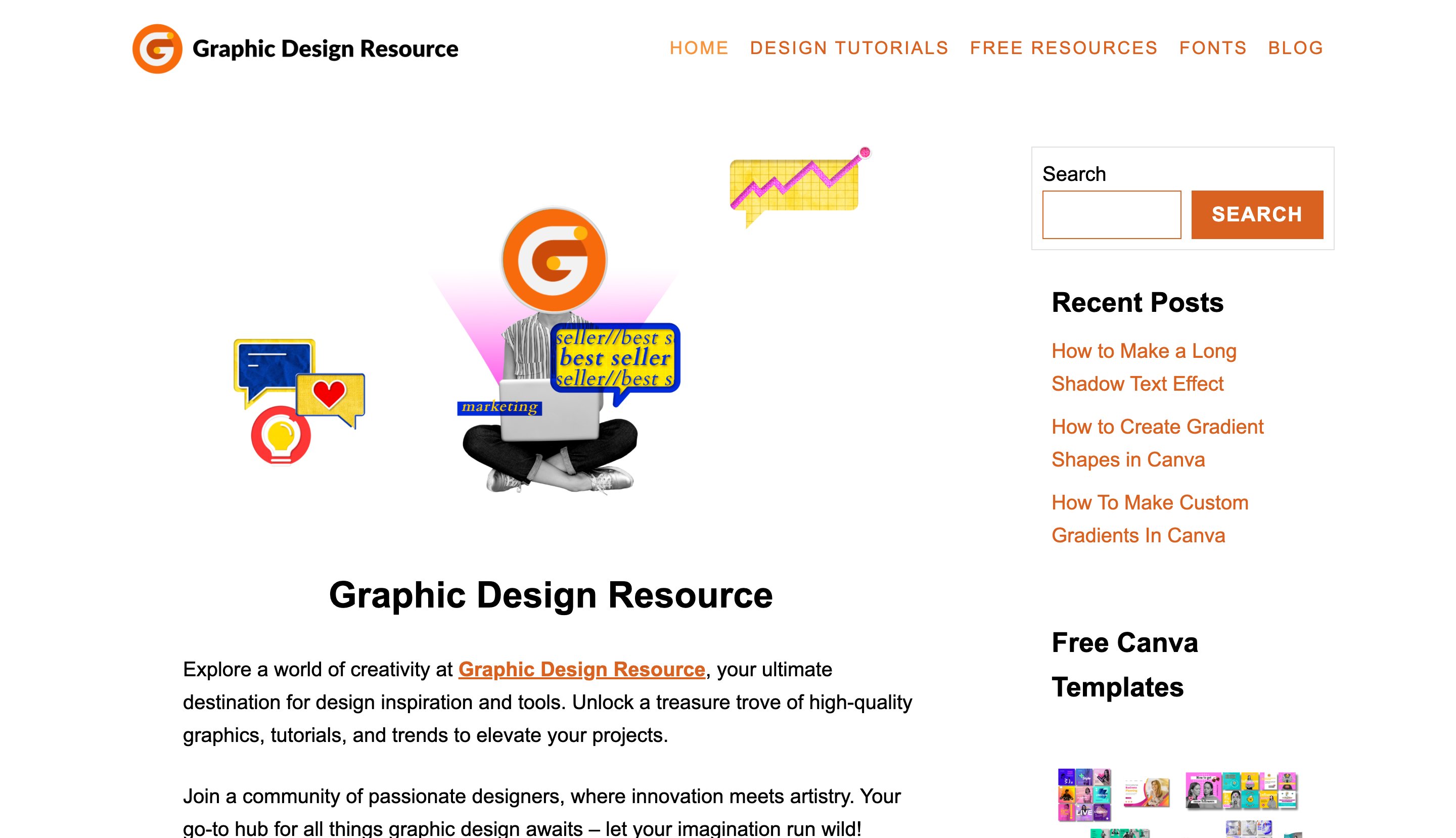 Graphic Design Resource category-taxonomy programmatic SEO template - 579 monthly traffic