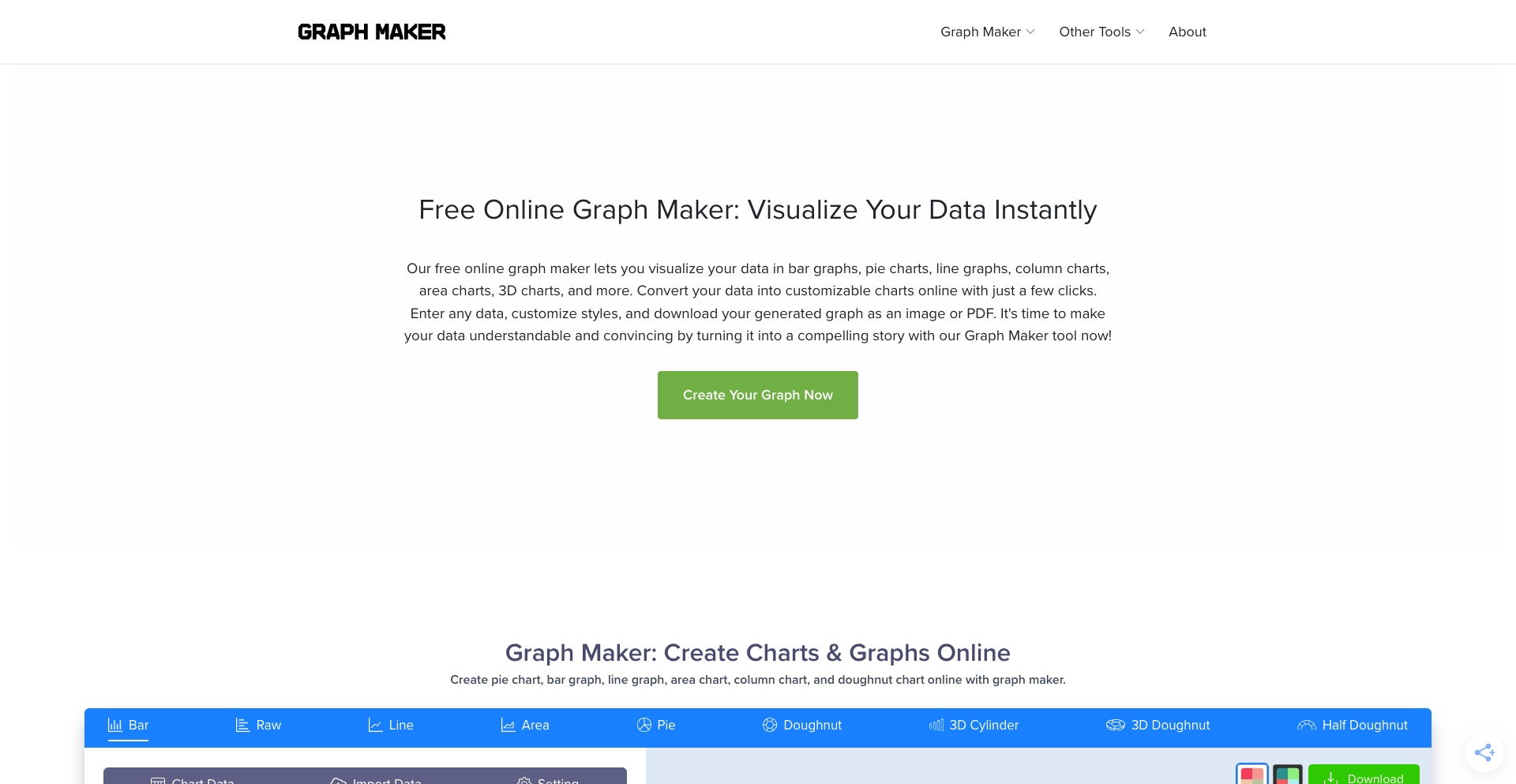 Graph Maker tool-variations programmatic SEO template - 380 monthly traffic