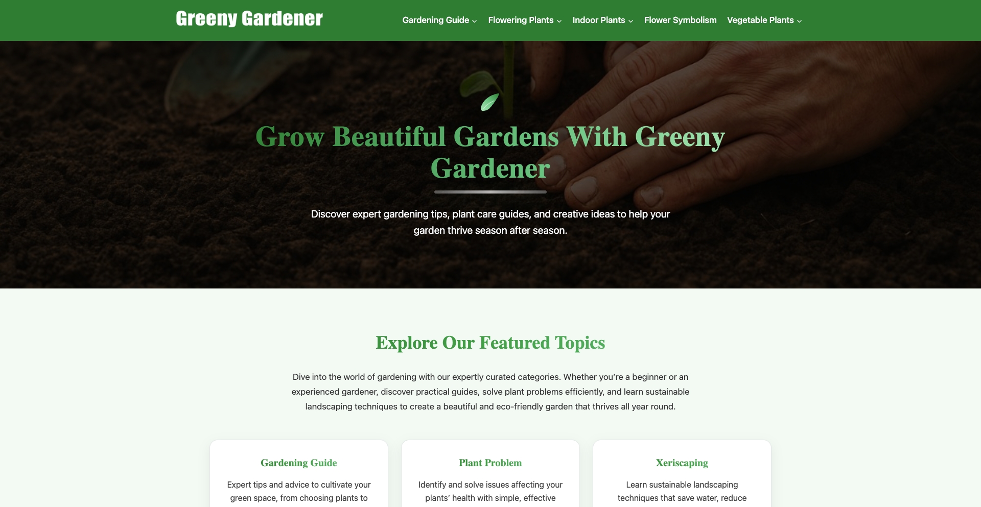 Greenygardener content programmatic SEO template - 0 monthly traffic