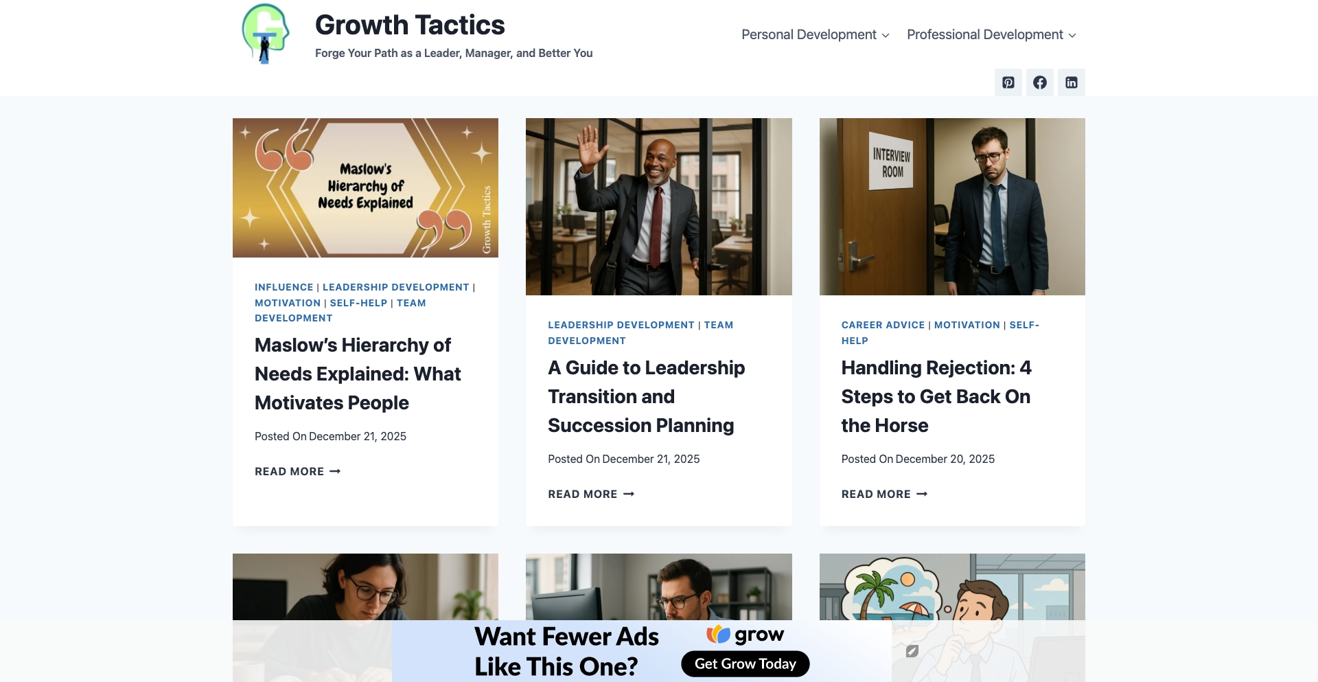Growth Tactics | Personal and Professional Development question-answer programmatic SEO template - 626 monthly traffic