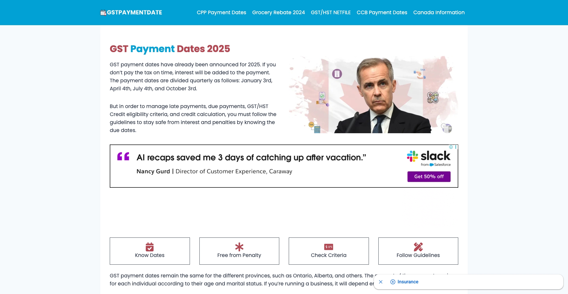 GST Payment Dates 2025 (Canada) template programmatic SEO template - 38 monthly traffic