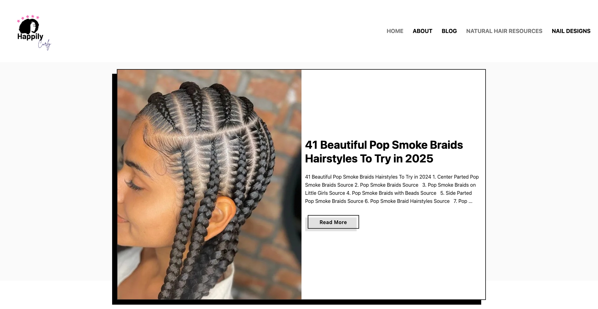 Happily Curly template programmatic SEO template - 0 monthly traffic