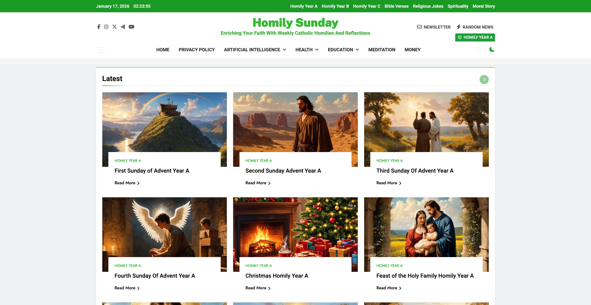 Homilysunday content programmatic SEO template - 0 monthly traffic