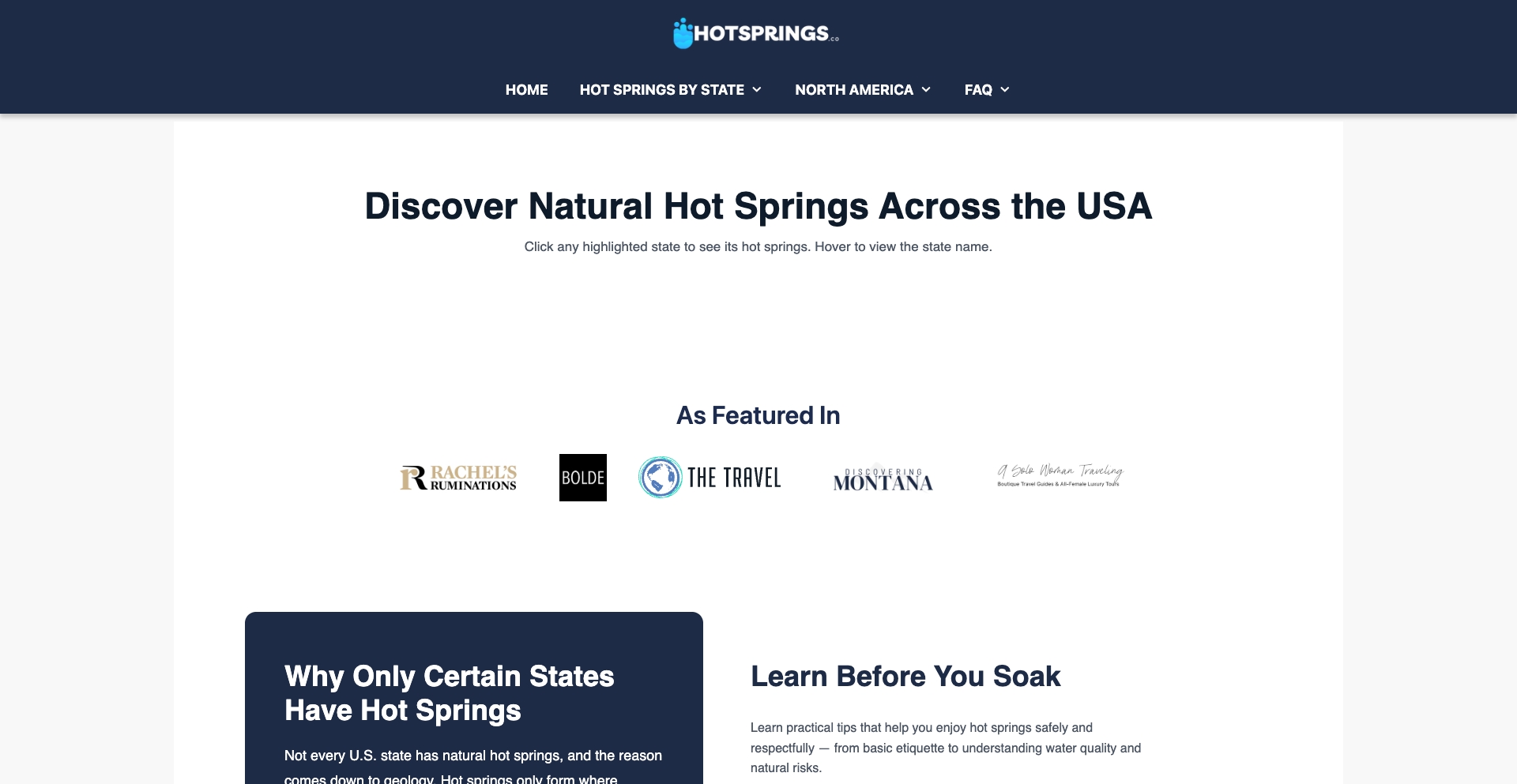 HotSprings.co location-database programmatic SEO template - 0 monthly traffic