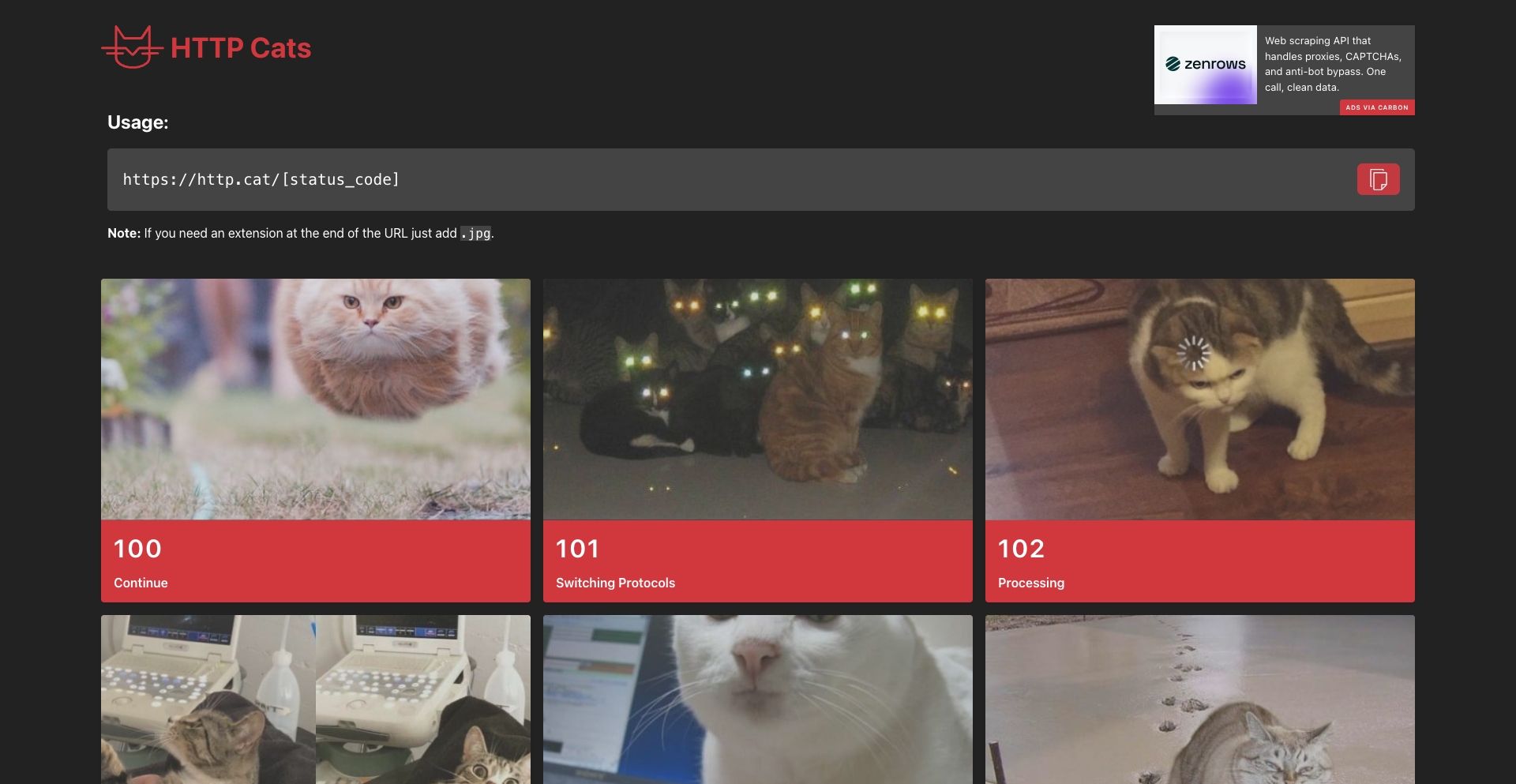 Http.cat ai-generated programmatic SEO template - 5K+ monthly traffic