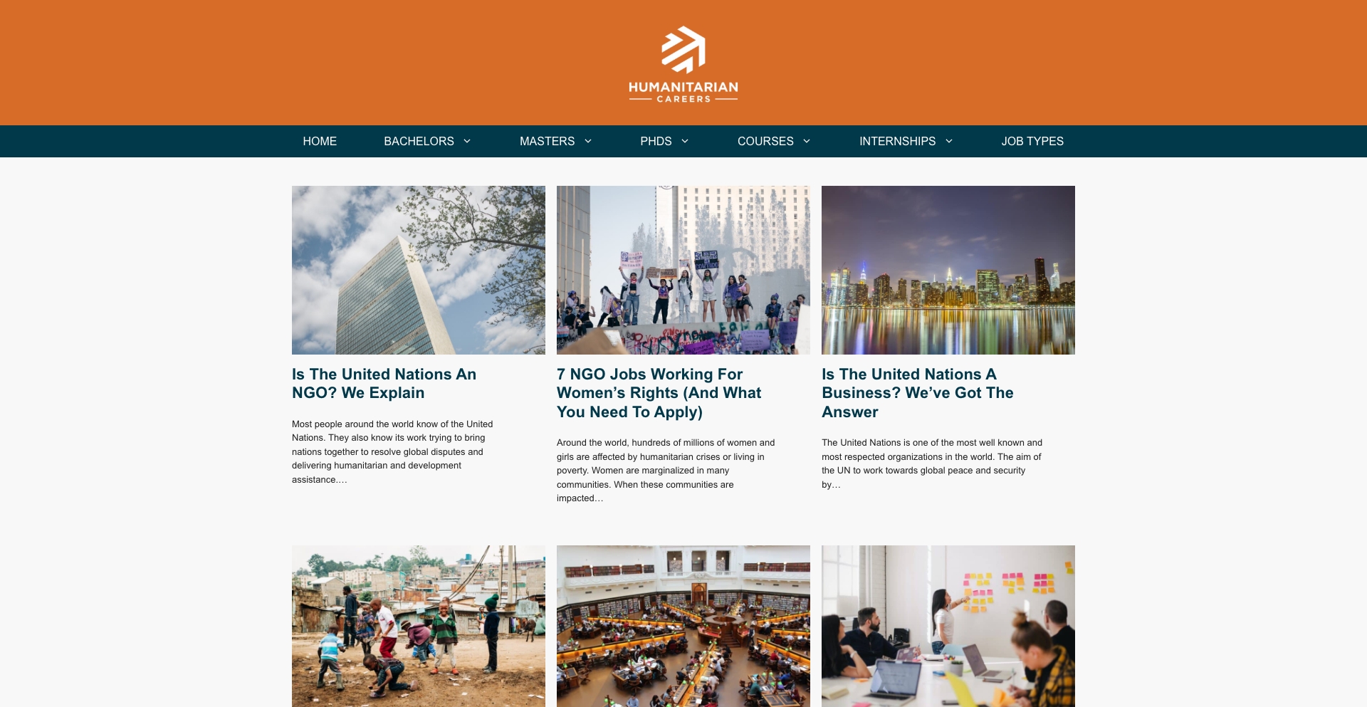 Humanitarian Careers location-role programmatic SEO template - 99 monthly traffic