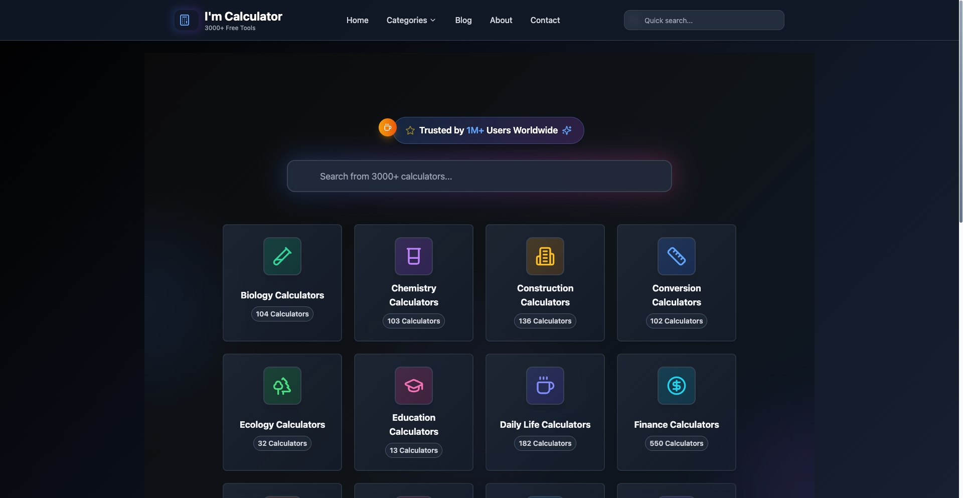 IMCalculator tool programmatic SEO template - 274 monthly traffic