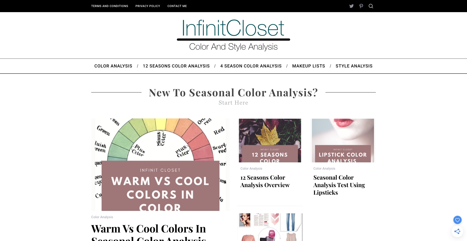 Infinit Closet color-matrix programmatic SEO template - 0 monthly traffic