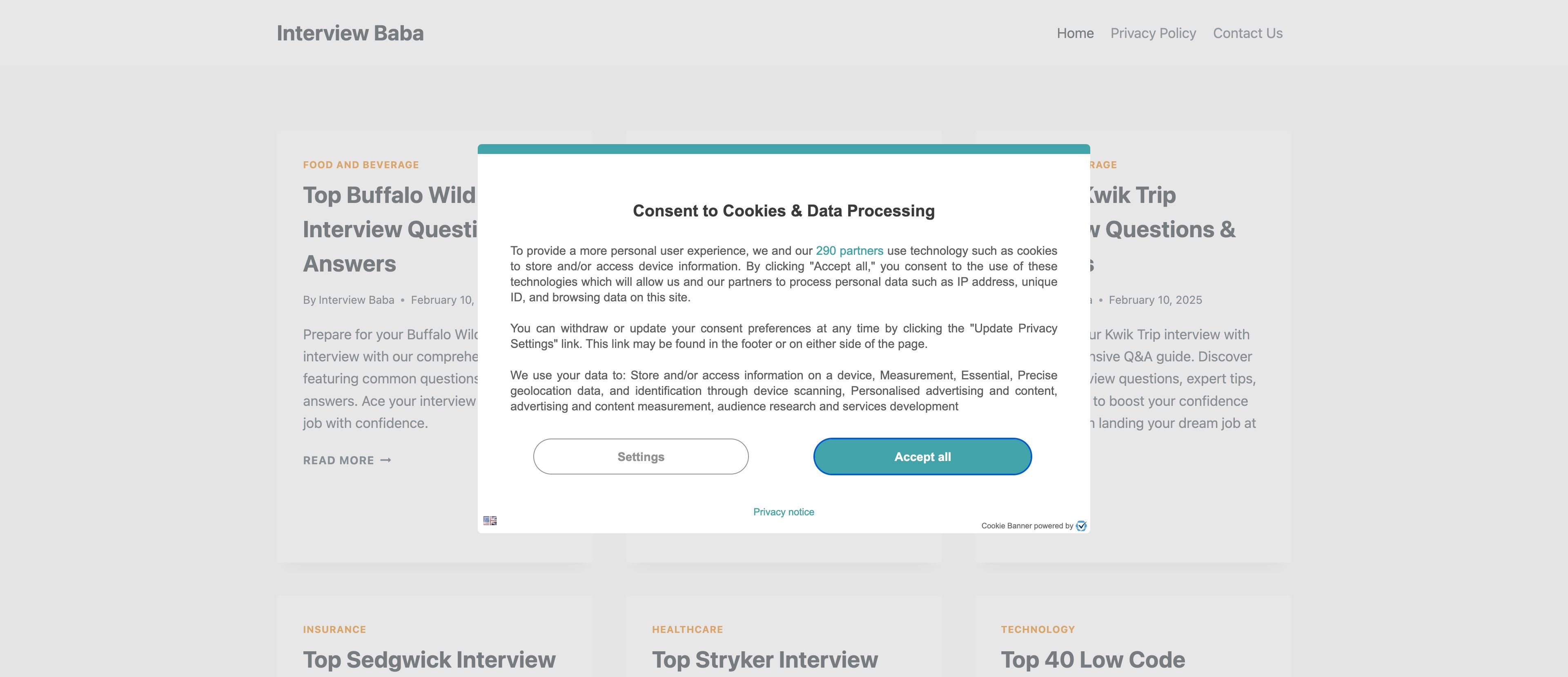 Interviewbaba content programmatic SEO template - 228 monthly traffic