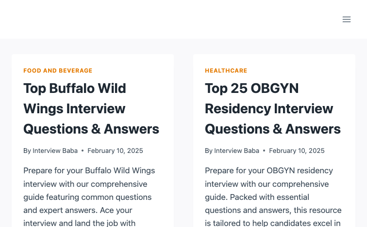 Interviewbabacom content programmatic SEO template - 0 monthly traffic