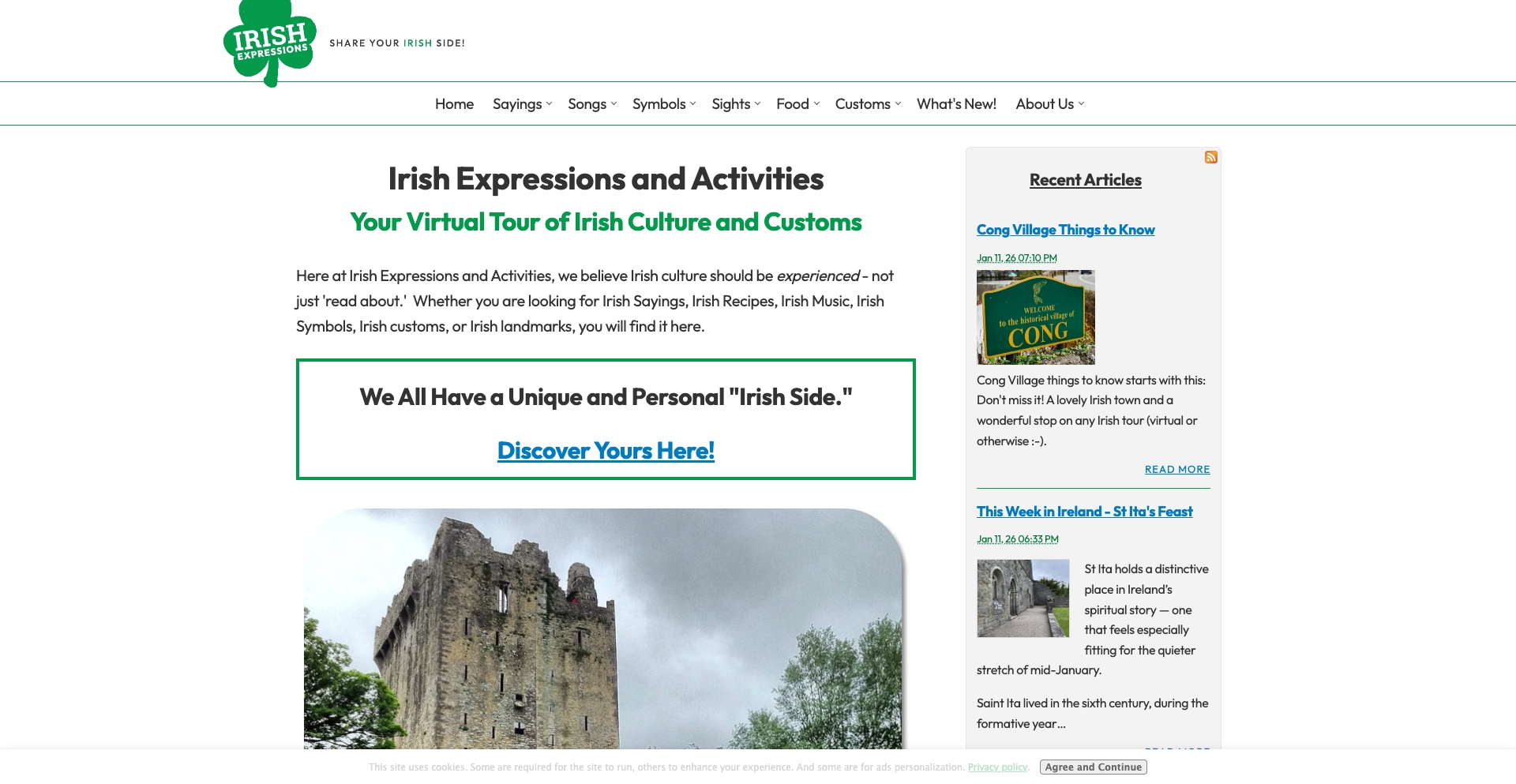 Irish Expressions content programmatic SEO template - 573 monthly traffic