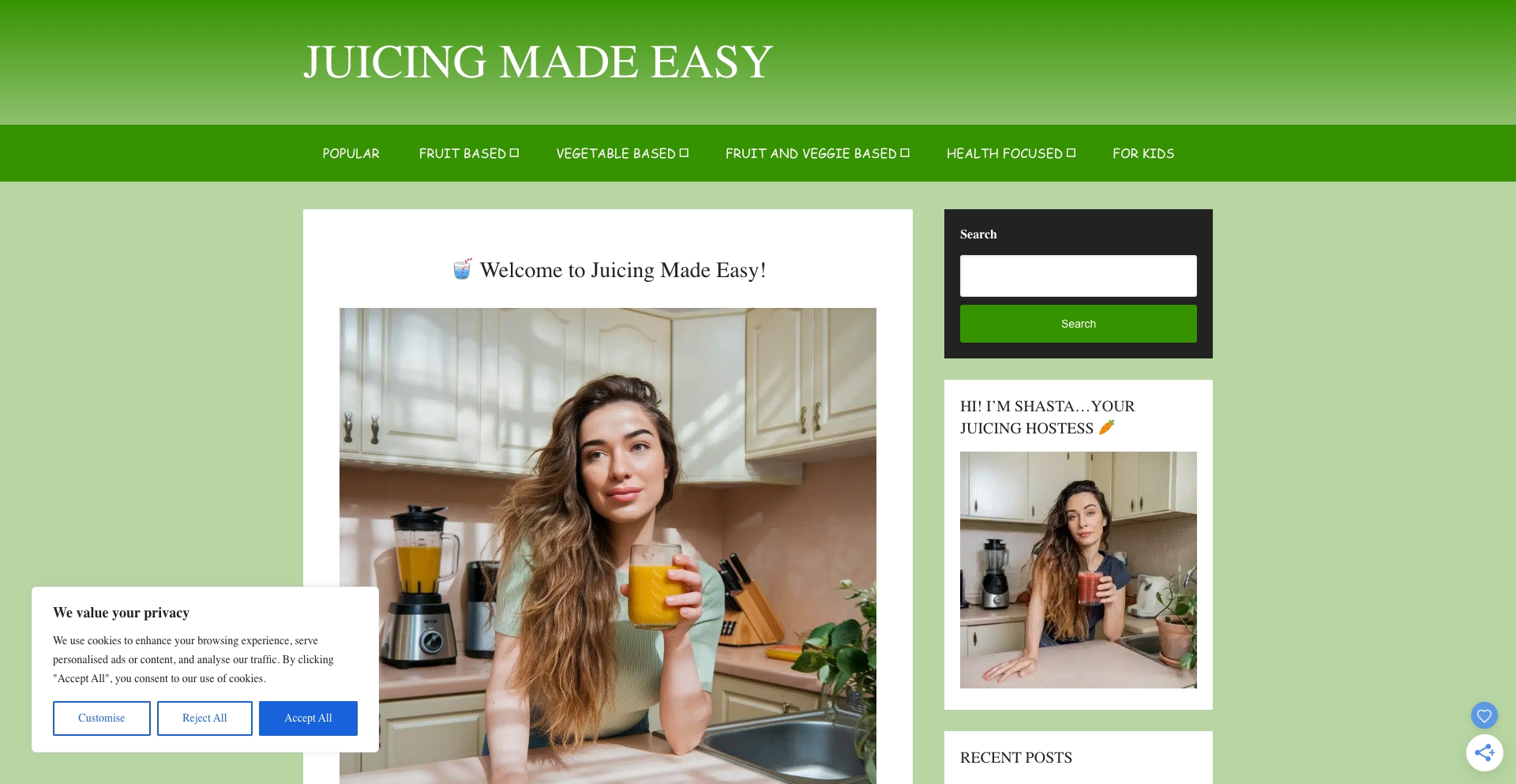 Juicingmadeeasy content programmatic SEO template - 0 monthly traffic