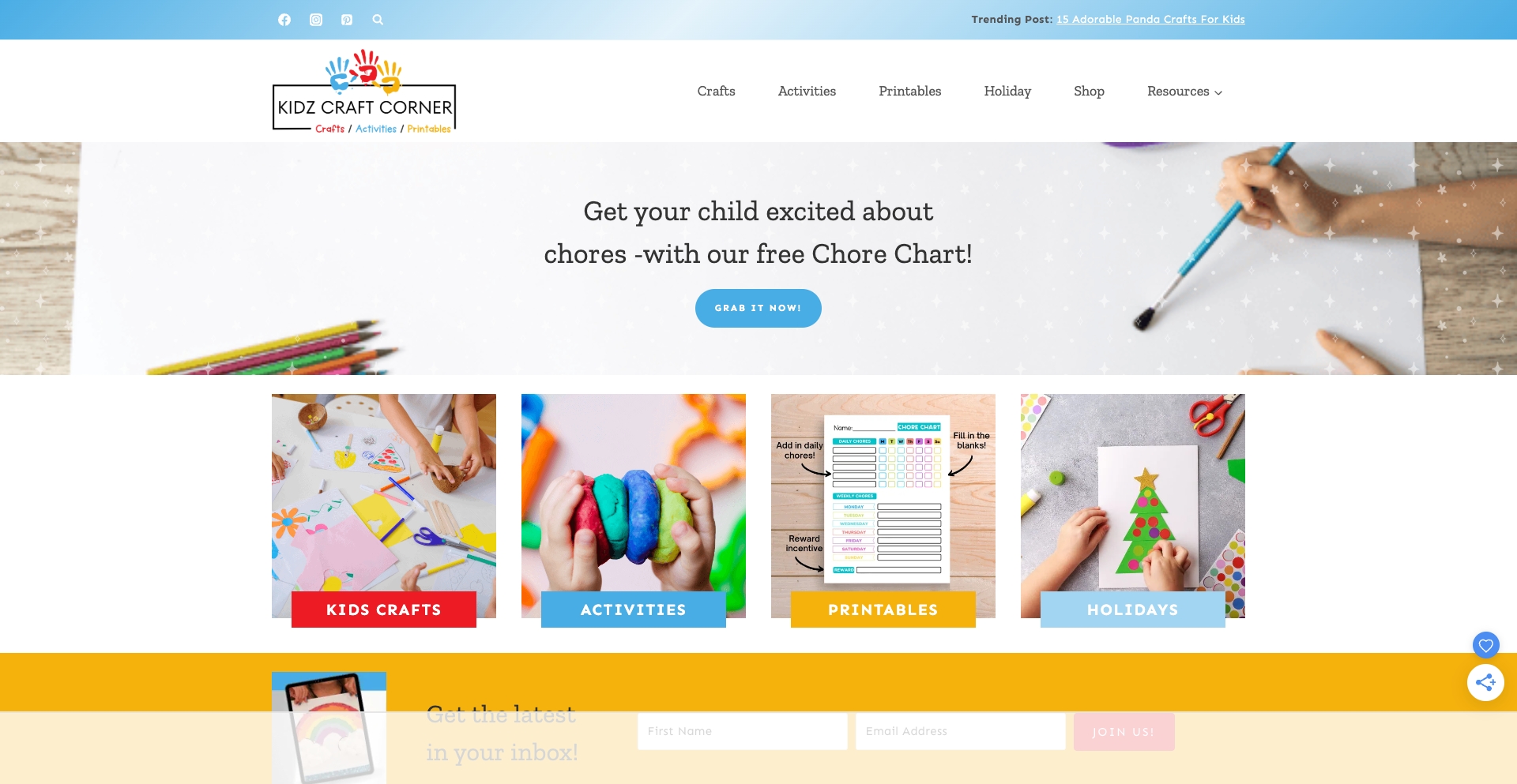 Kidz Craft Corner category-taxonomy programmatic SEO template - 217 monthly traffic