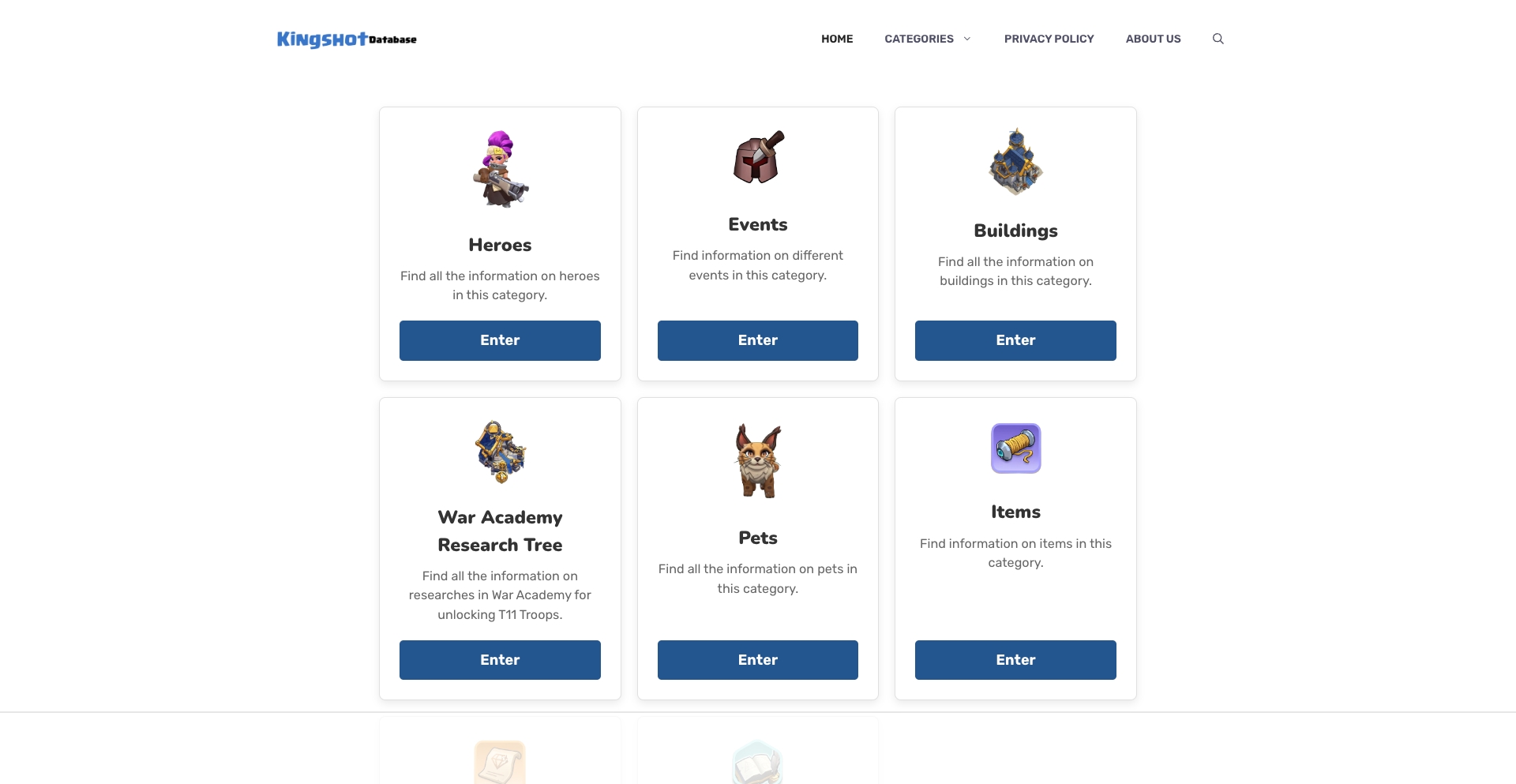kingshotdata.com entity-database programmatic SEO template - 61 monthly traffic
