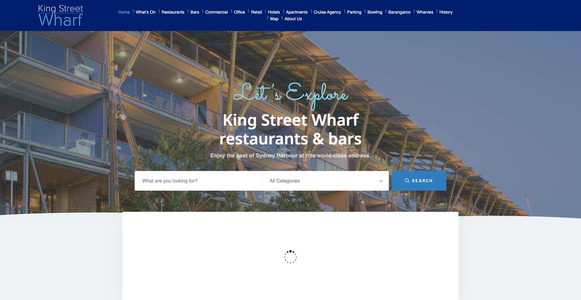 King Street Wharf location-directory programmatic SEO template - 3595 monthly traffic
