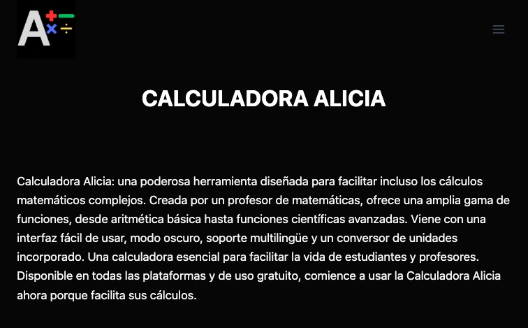 Lacalculadoraalicia content programmatic SEO template - 3055 monthly traffic