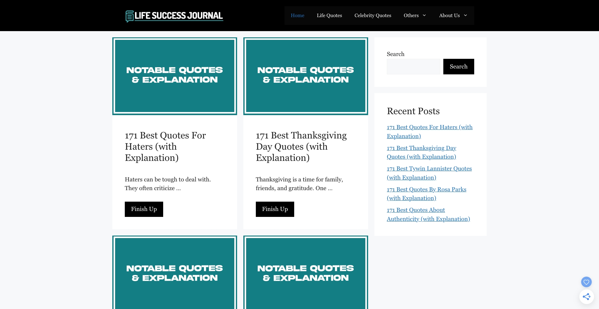 Life Success Journal entity-database programmatic SEO template - 874 monthly traffic