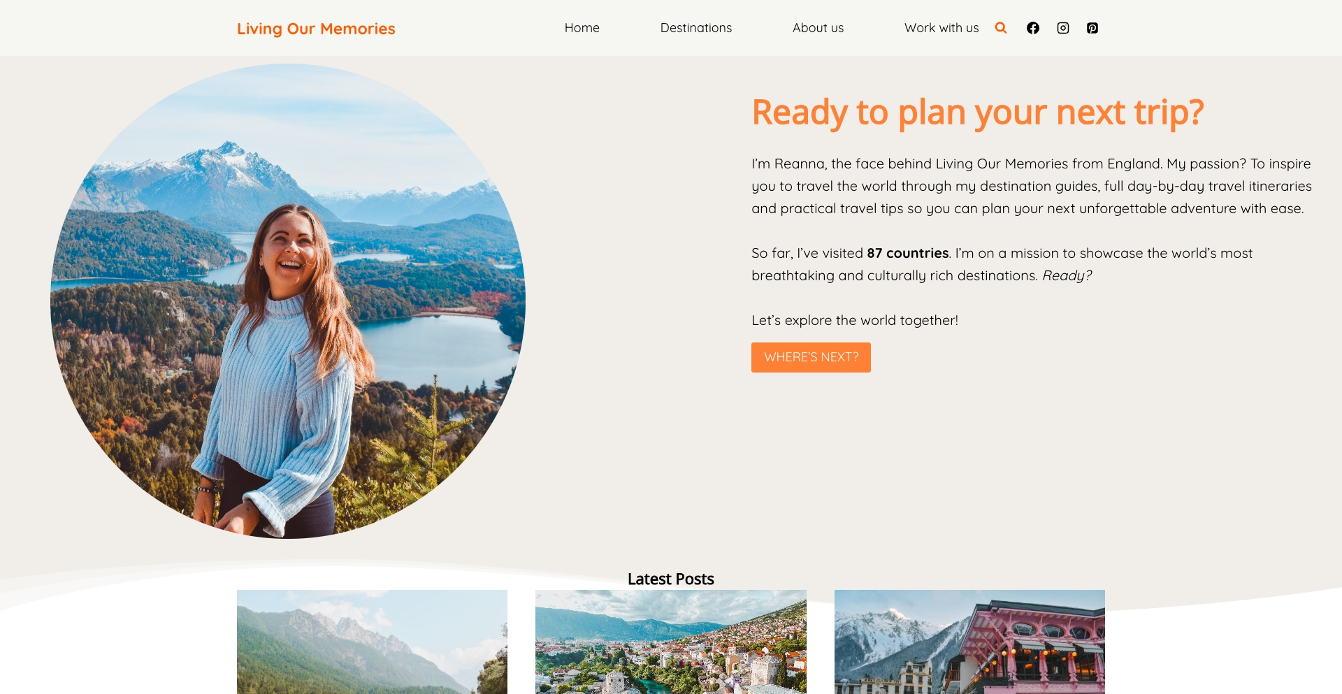Living Our Memories location-template programmatic SEO template - 3.7K monthly traffic