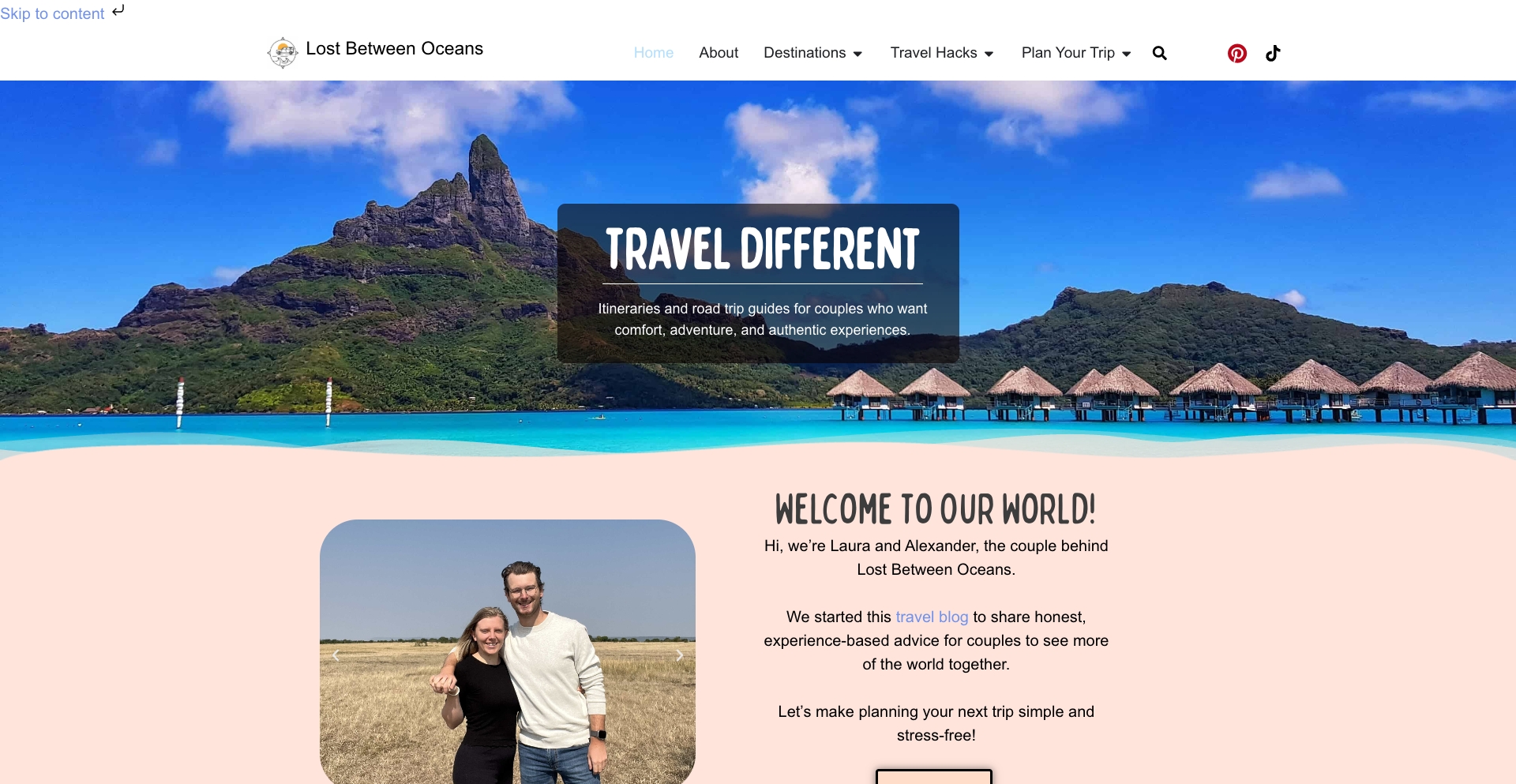 Your Go To Source For Travel Guides | Lost Between Oceans location-data programmatic SEO template - 3811 monthly traffic