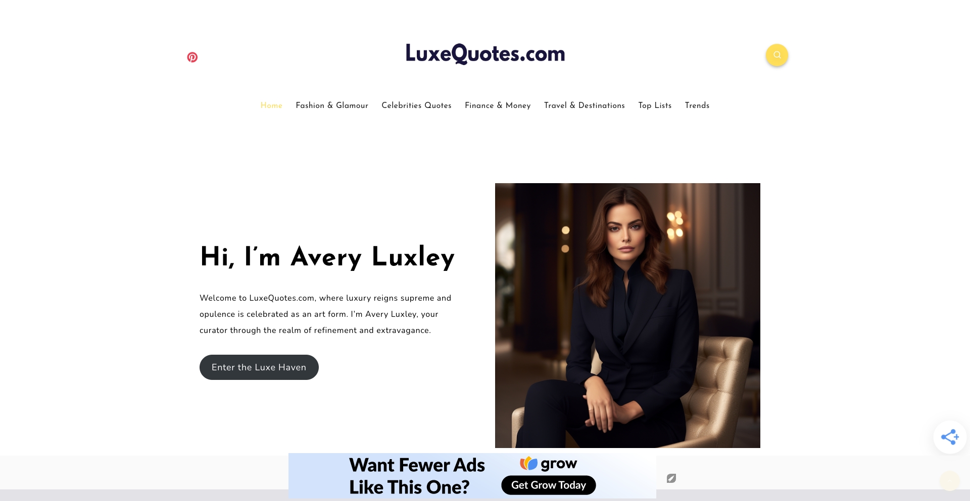 Luxury Lifestyle Quotes & Captions location-data programmatic SEO template - 1257 monthly traffic