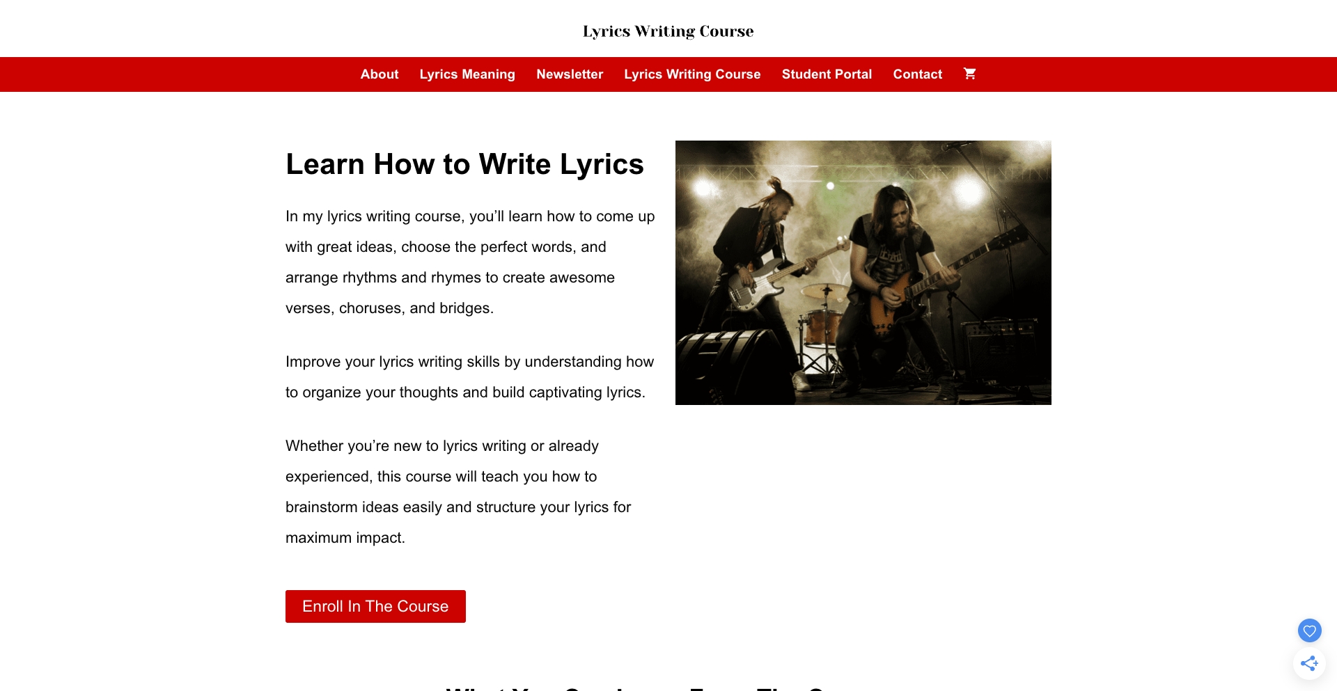 Lyrics Writing Course song-meaning programmatic SEO template - 150 monthly traffic