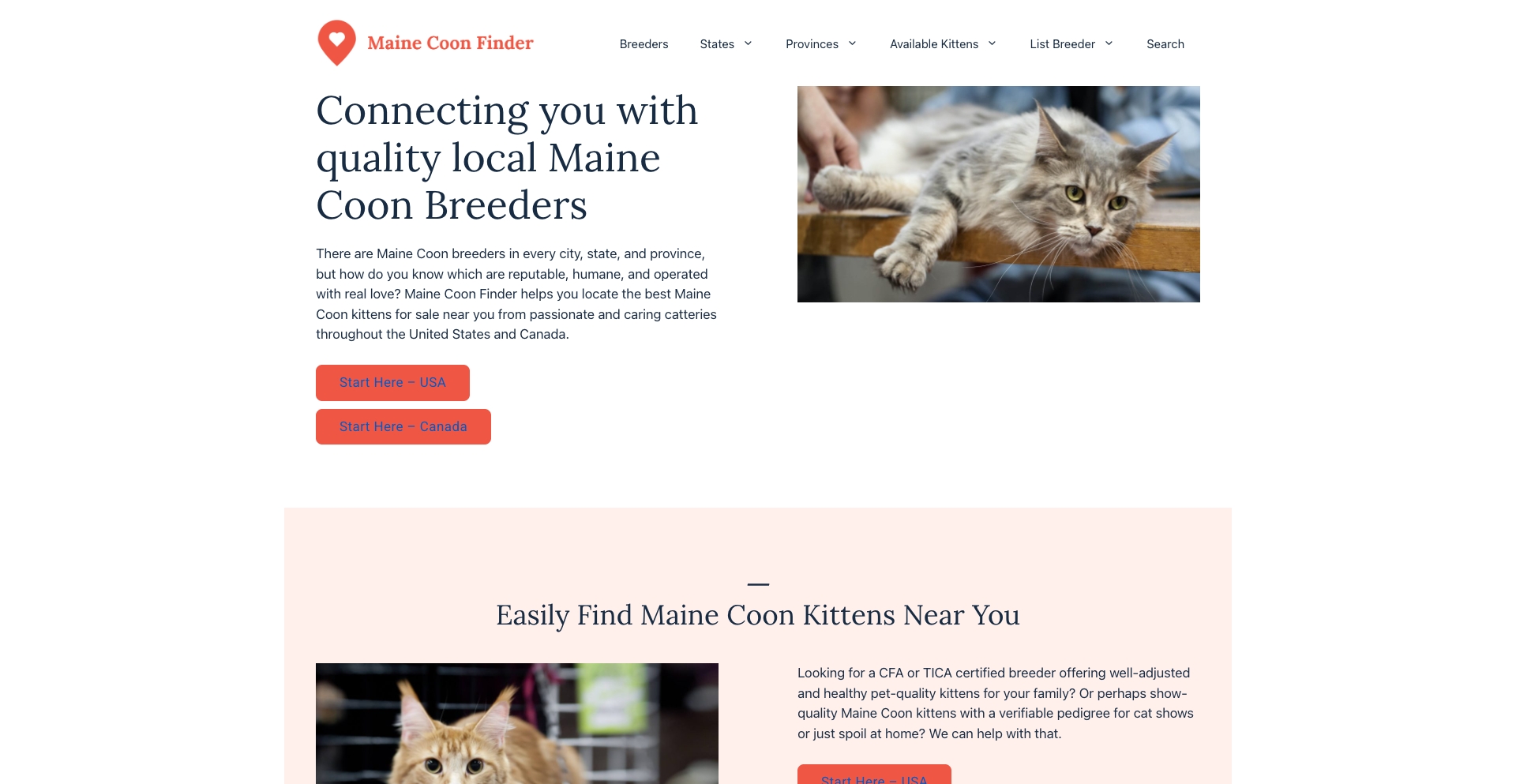 Mainecoonfinder location programmatic SEO template - 25 monthly traffic