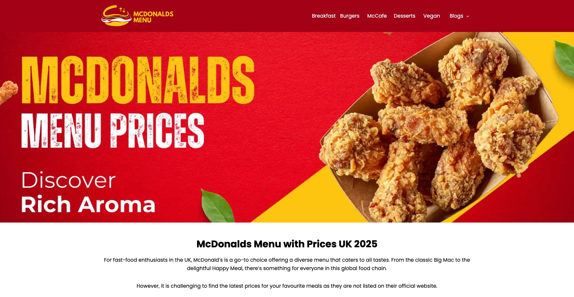 mcdonaldsmenu.uk location-data programmatic SEO template - 10K+ monthly traffic
