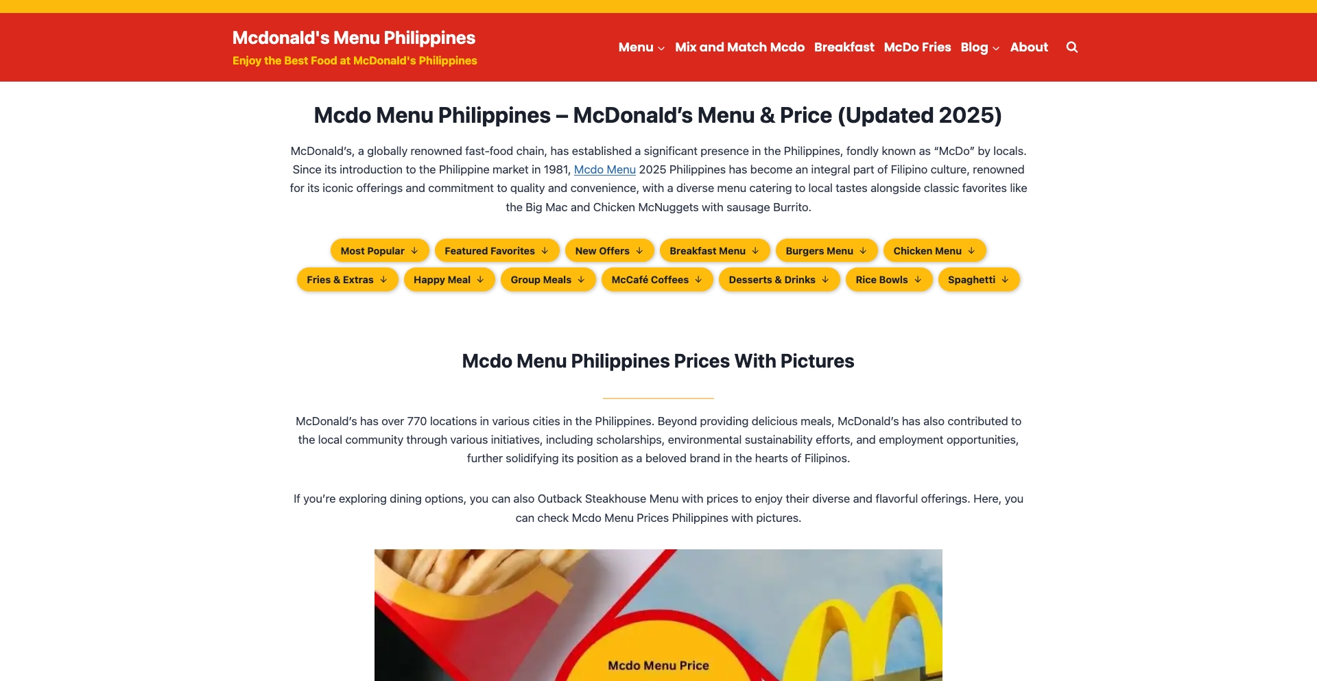 McDo Menu Philippines [January 2026]: Latest Prices template programmatic SEO template - 12039 monthly traffic