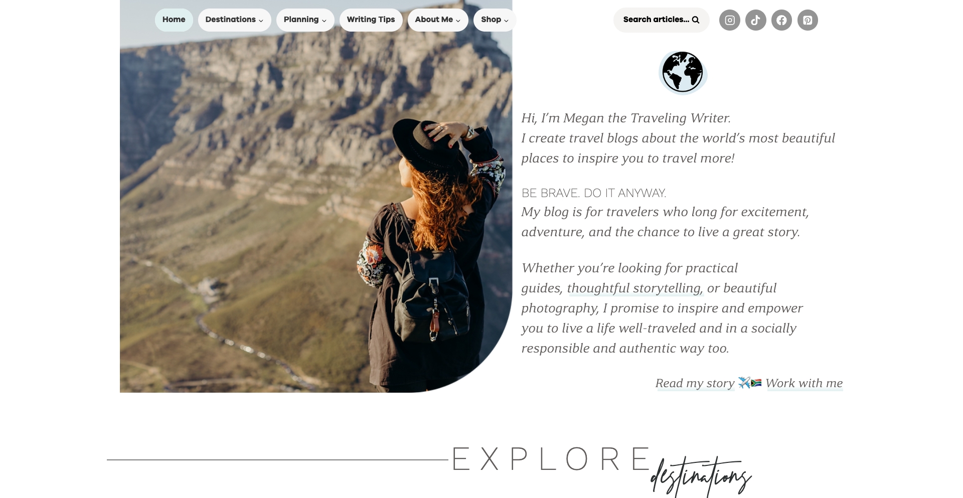 Megan The Traveling Writer location-template programmatic SEO template - 1.1K monthly traffic