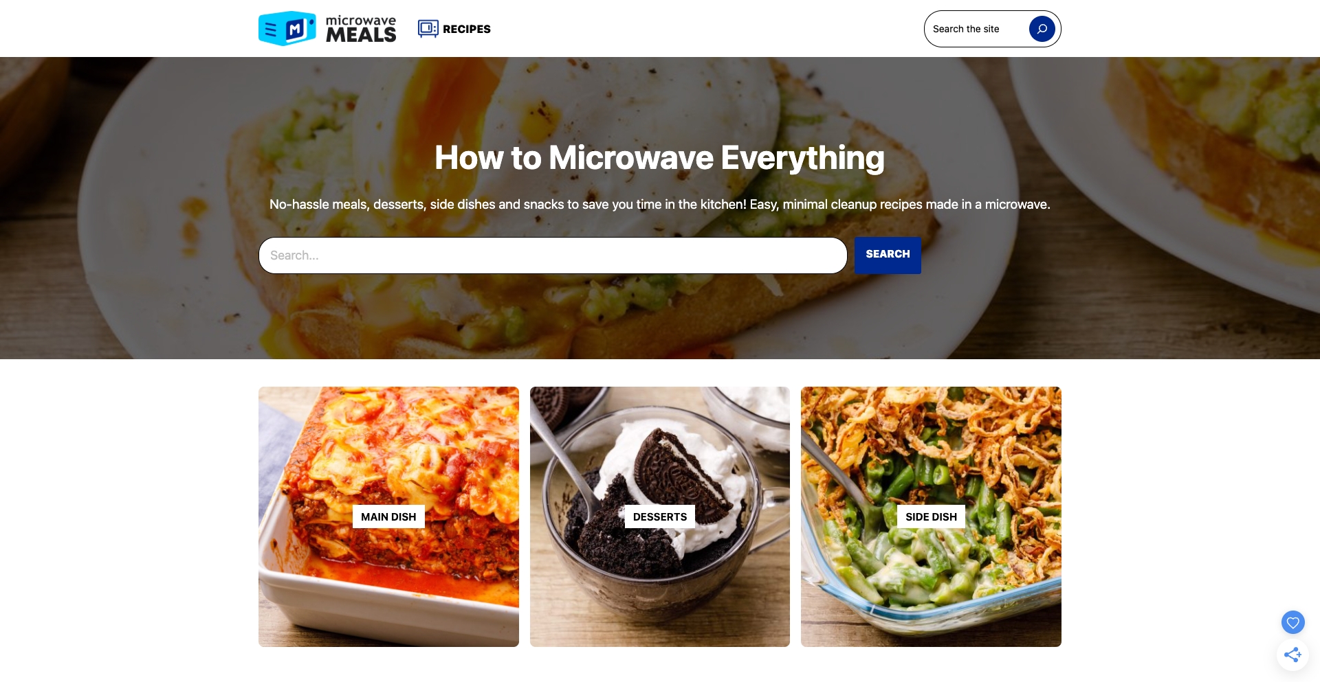 Microwave Meals single-method programmatic SEO template - 143 monthly traffic
