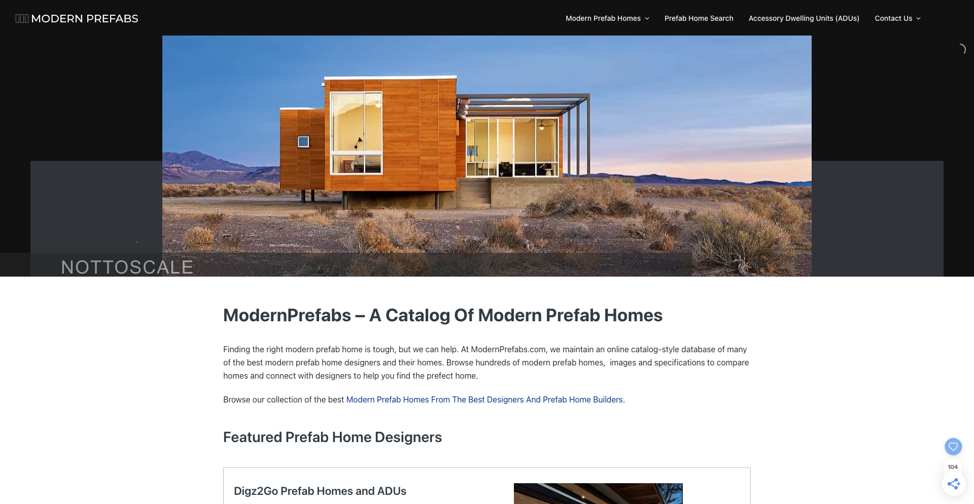 Modernprefabs content programmatic SEO template - 1964 monthly traffic