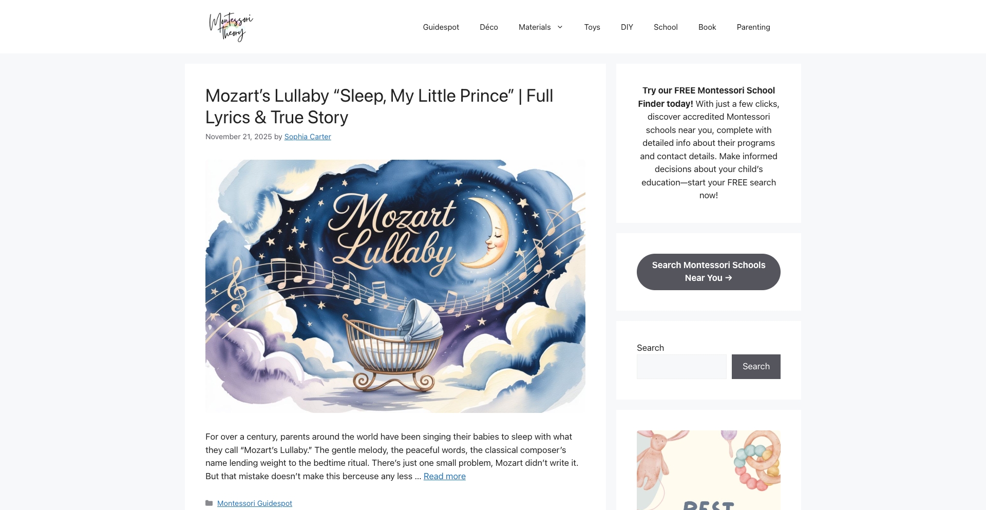 Montessori Theory content programmatic SEO template - 100 monthly traffic