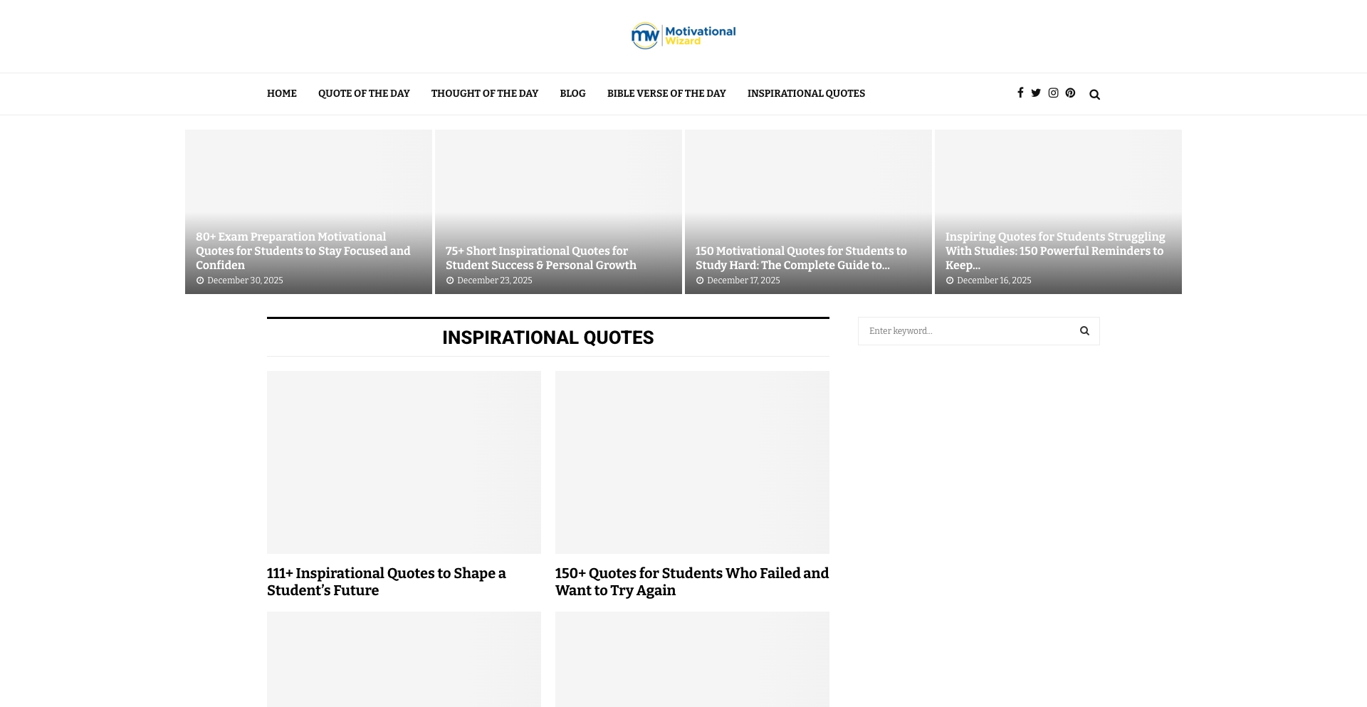 Inspirational and Motivational Quotes for Success template programmatic SEO template - 1809 monthly traffic