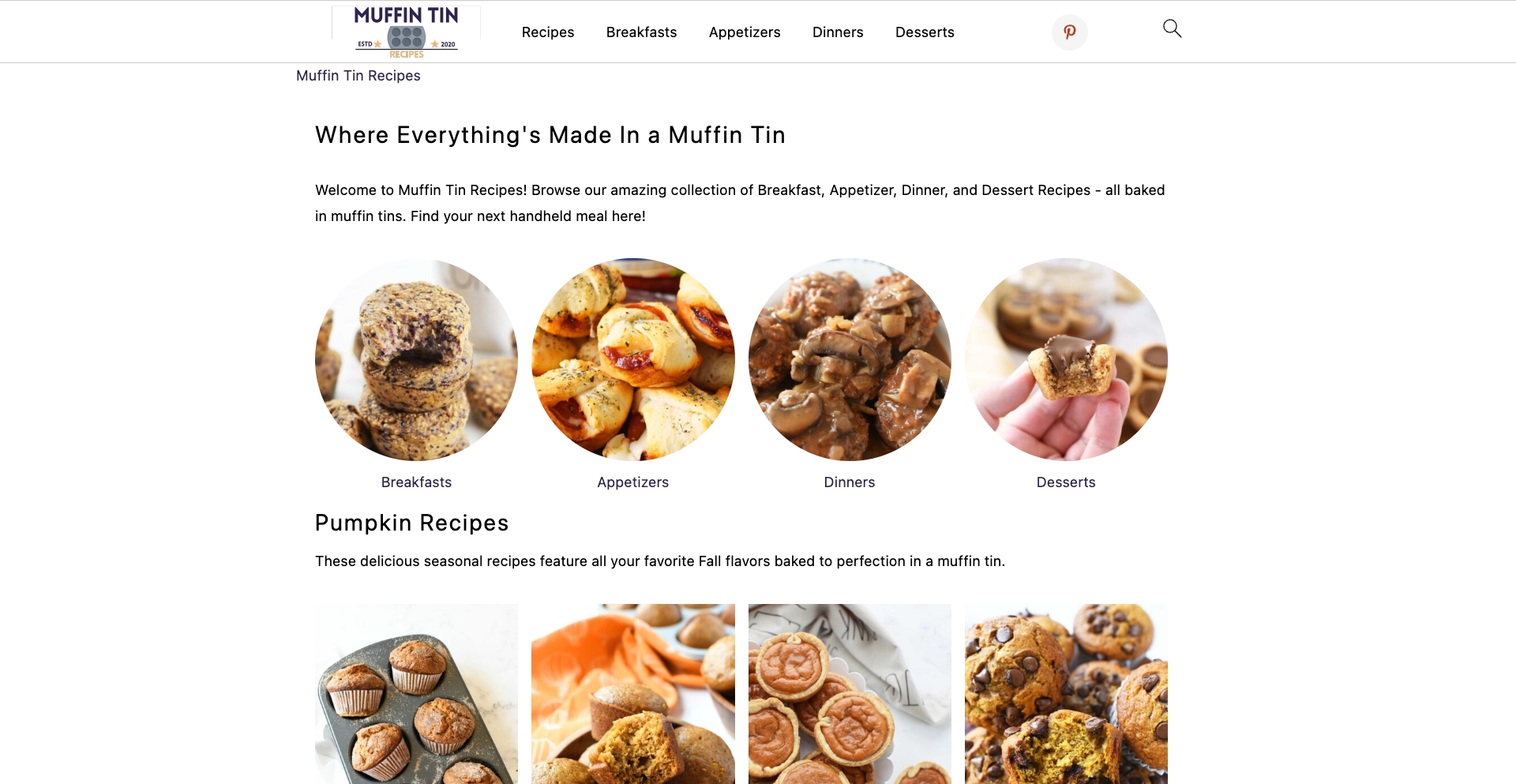 Muffintinrecipes recipe programmatic SEO template - 697 monthly traffic