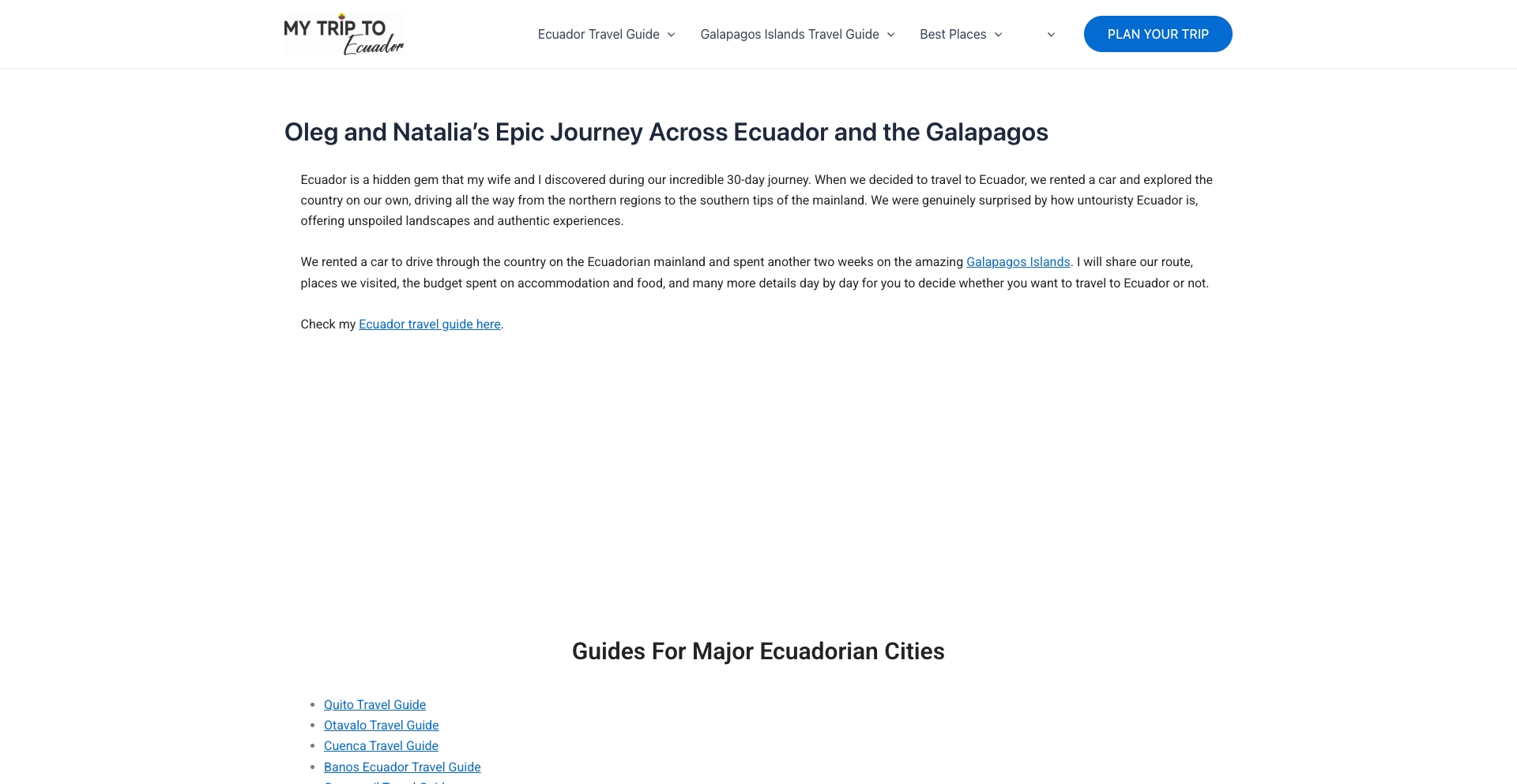 Our Epic Journey Across Ecuador and the Galapagos location-data programmatic SEO template - 10572 monthly traffic