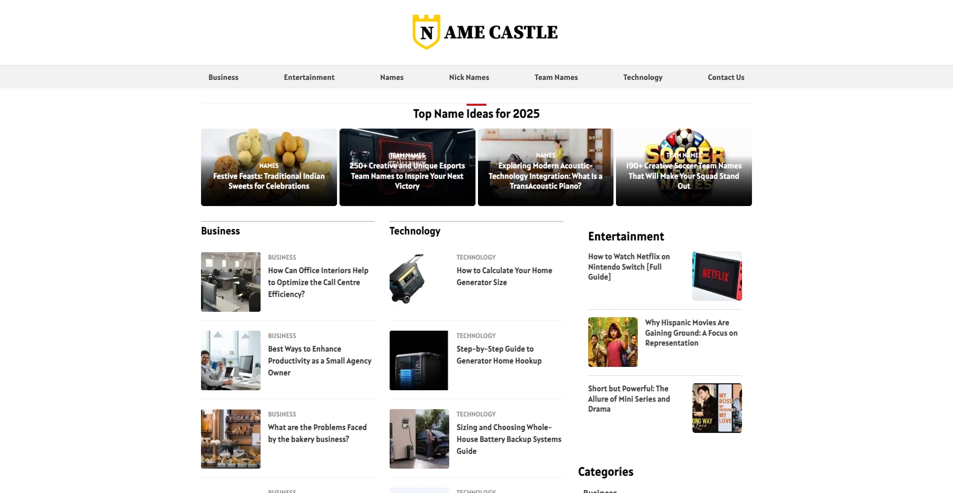 Namescastle content programmatic SEO template - 19187 monthly traffic