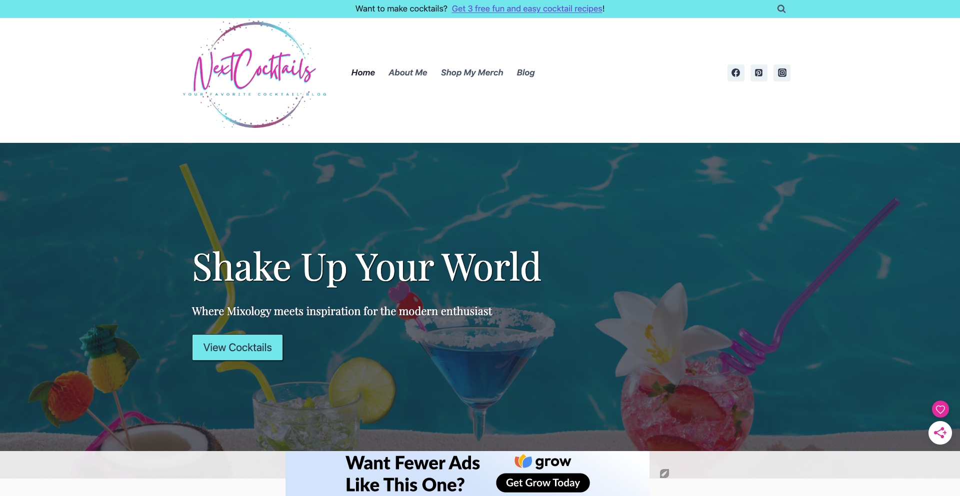 Next Cocktails recipe-cluster programmatic SEO template - 0 monthly traffic