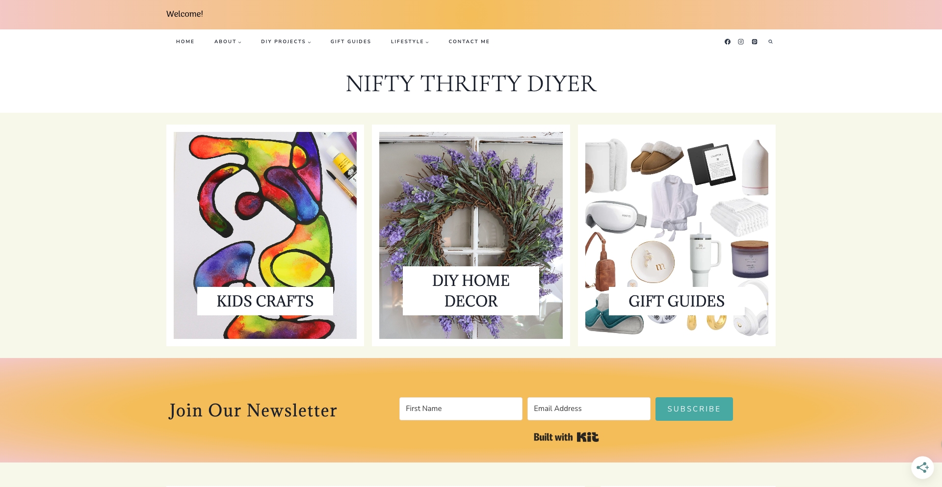 Home ~ Nifty Thrifty DIYer content programmatic SEO template - 2912 monthly traffic