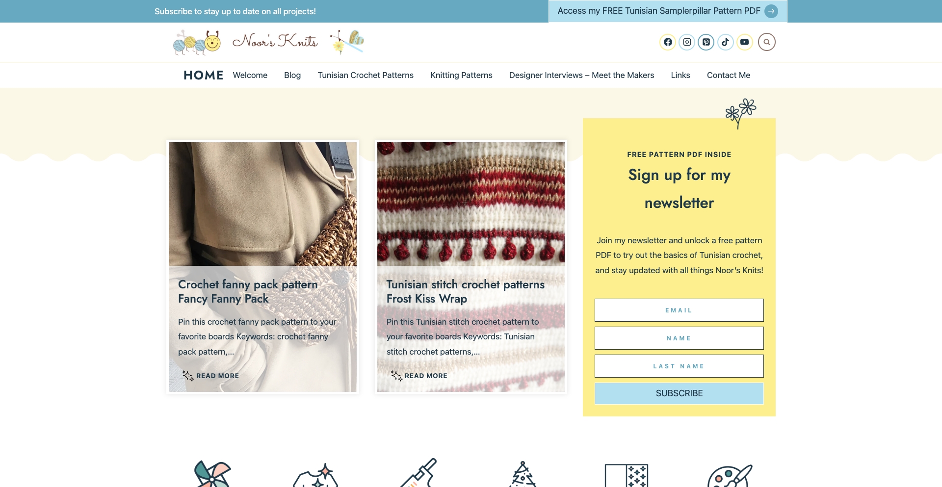 Noors Knits pattern-database programmatic SEO template - 54 monthly traffic