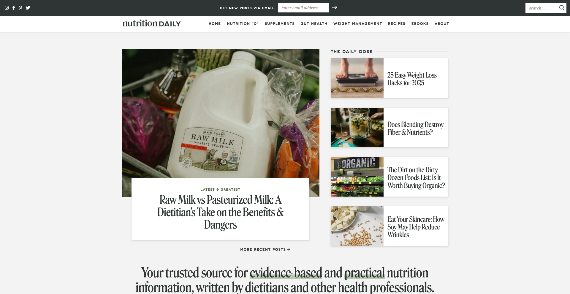 Nutrition Daily comparison programmatic SEO template - 101 monthly traffic