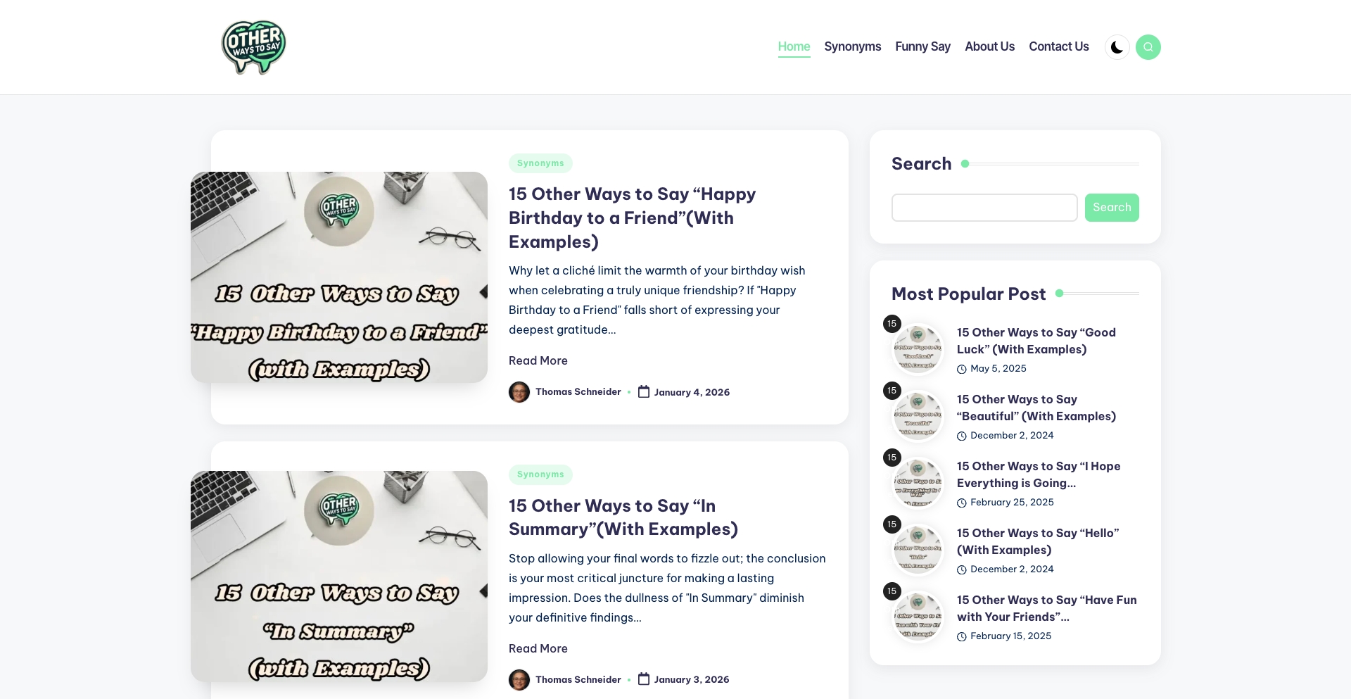 Otherwaystosay.info ai-generated programmatic SEO template - 1M+ monthly traffic