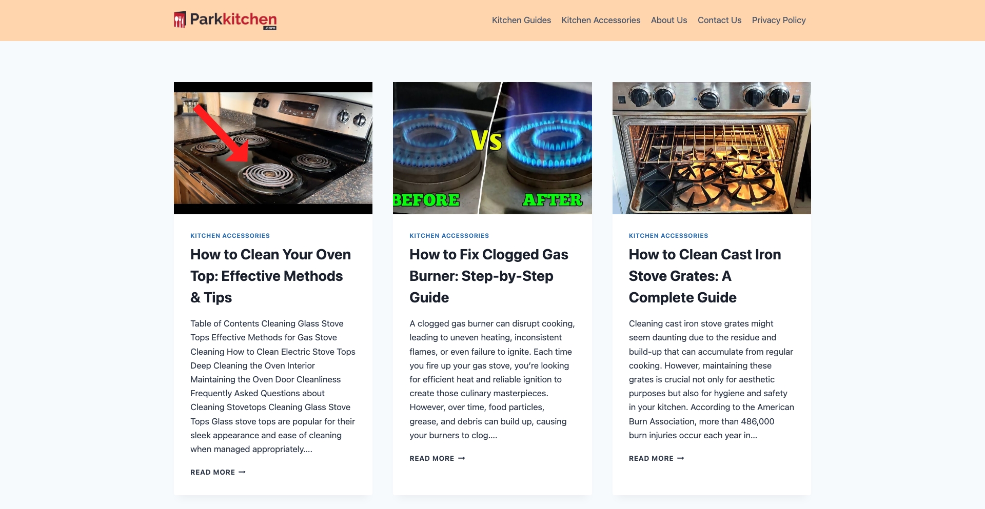 Parkkitchen content programmatic SEO template - 0 monthly traffic