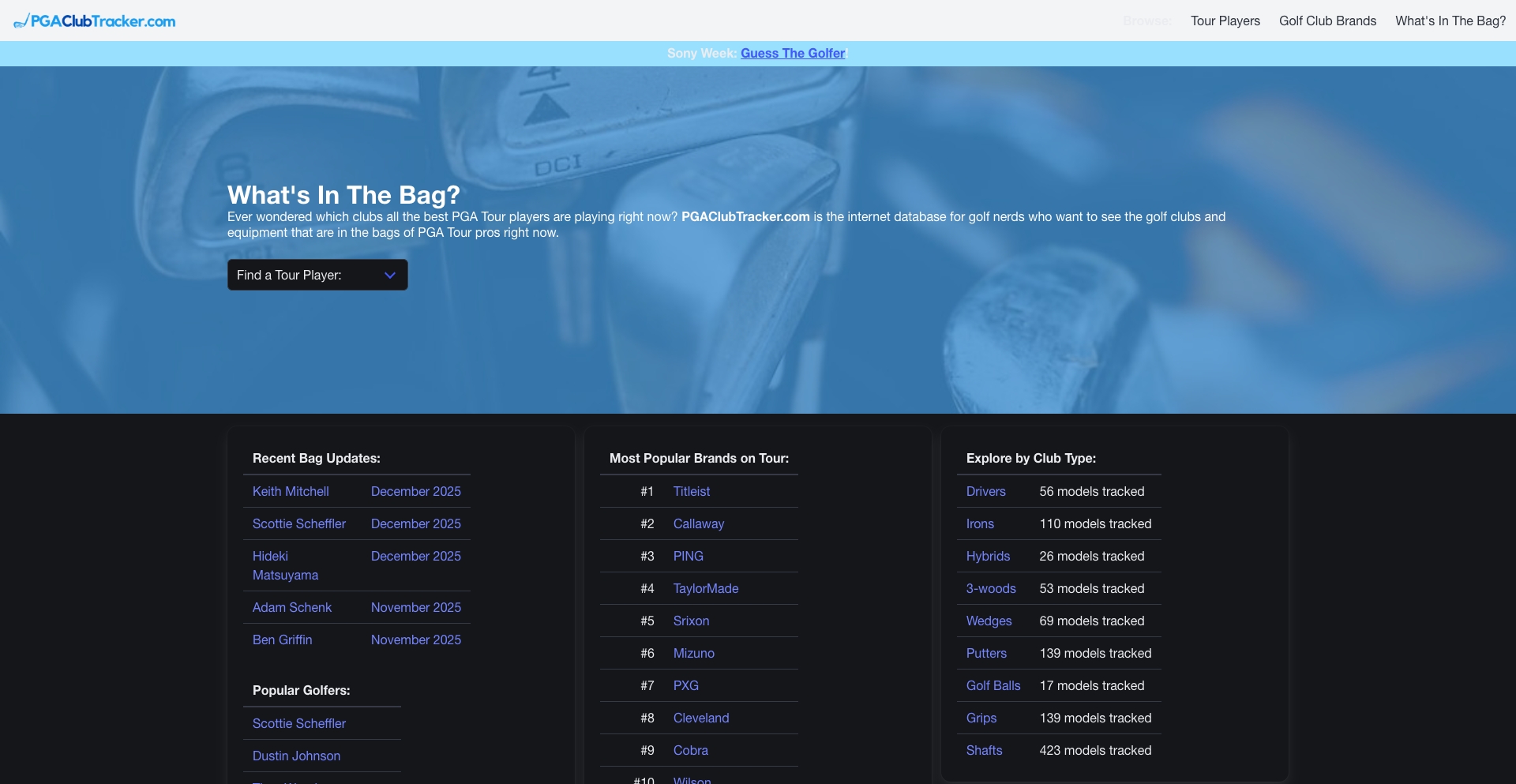 Pgaclubtracker entity-database programmatic SEO template - 3365 monthly traffic