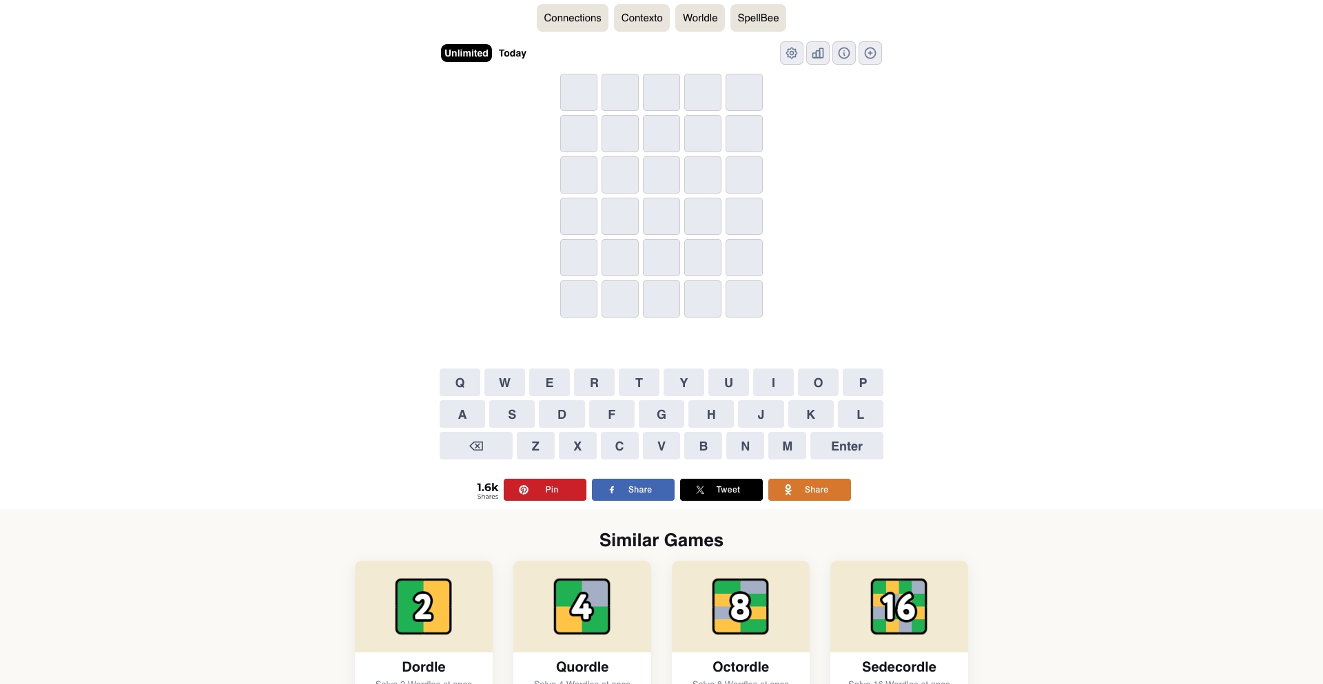 Play Wordle template programmatic SEO template - 5110 monthly traffic