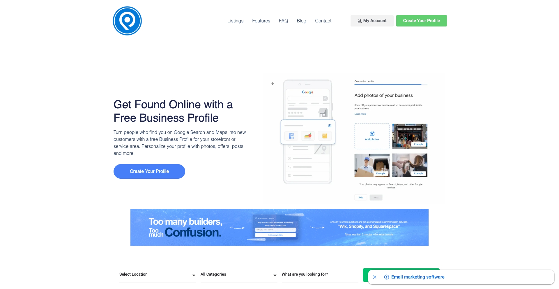 Create Your Free Local Profile On Profile.Place Today location-data programmatic SEO template - 12424 monthly traffic