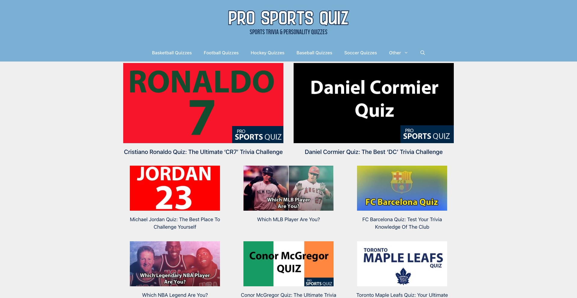 Sports Quizzes & Trivia Games entity-database programmatic SEO template - 0 monthly traffic