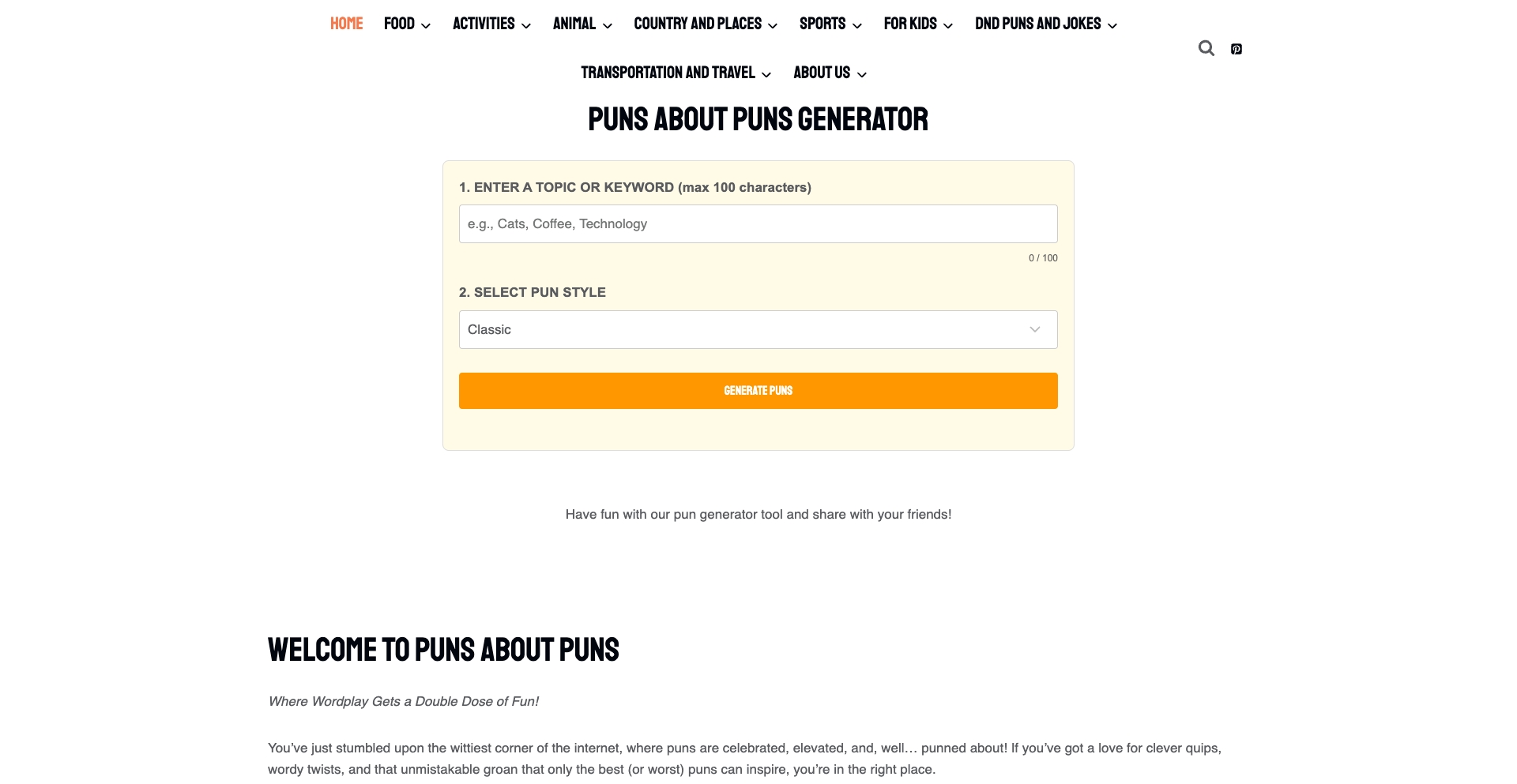 punsaboutpuns.com location-data programmatic SEO template - 10K+ monthly traffic